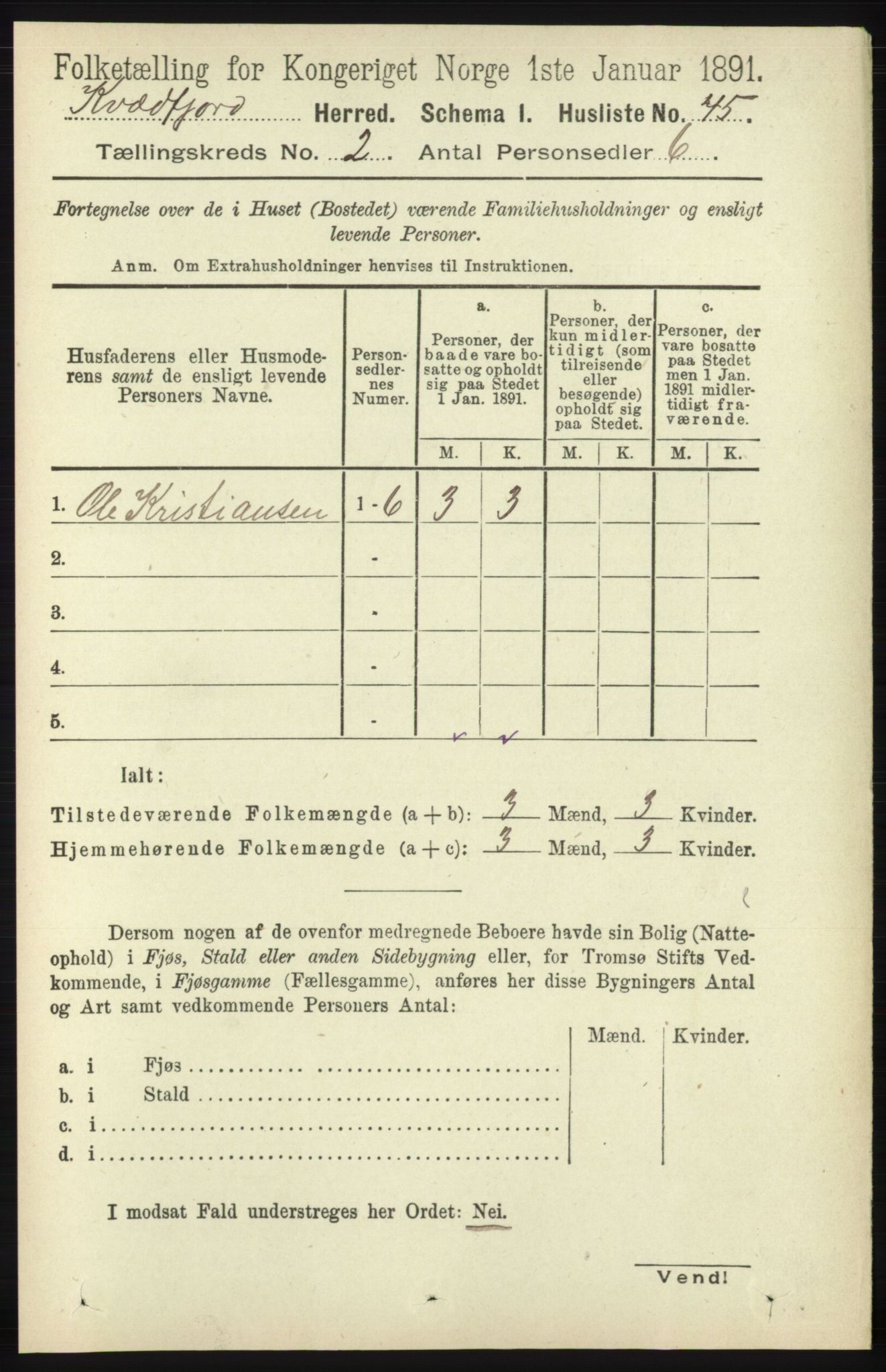 RA, 1891 census for 1911 Kvæfjord, 1891, p. 672