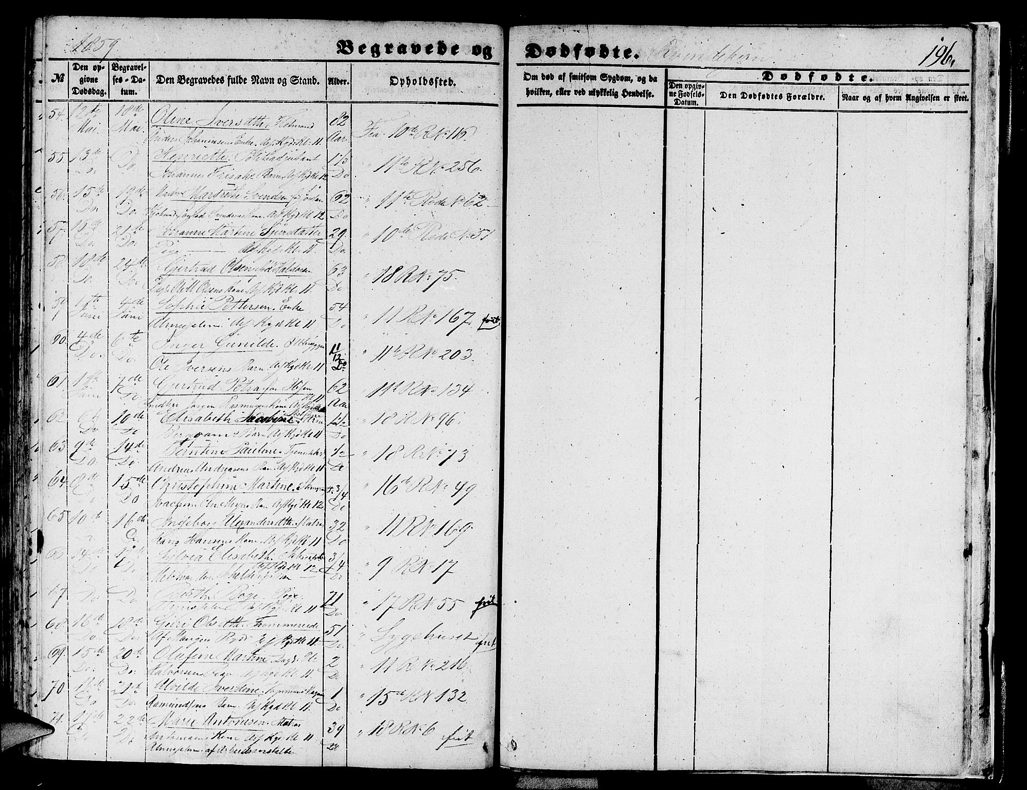 Domkirken sokneprestembete, AV/SAB-A-74801/H/Hab/L0038: Parish register (copy) no. E 2, 1847-1859, p. 196