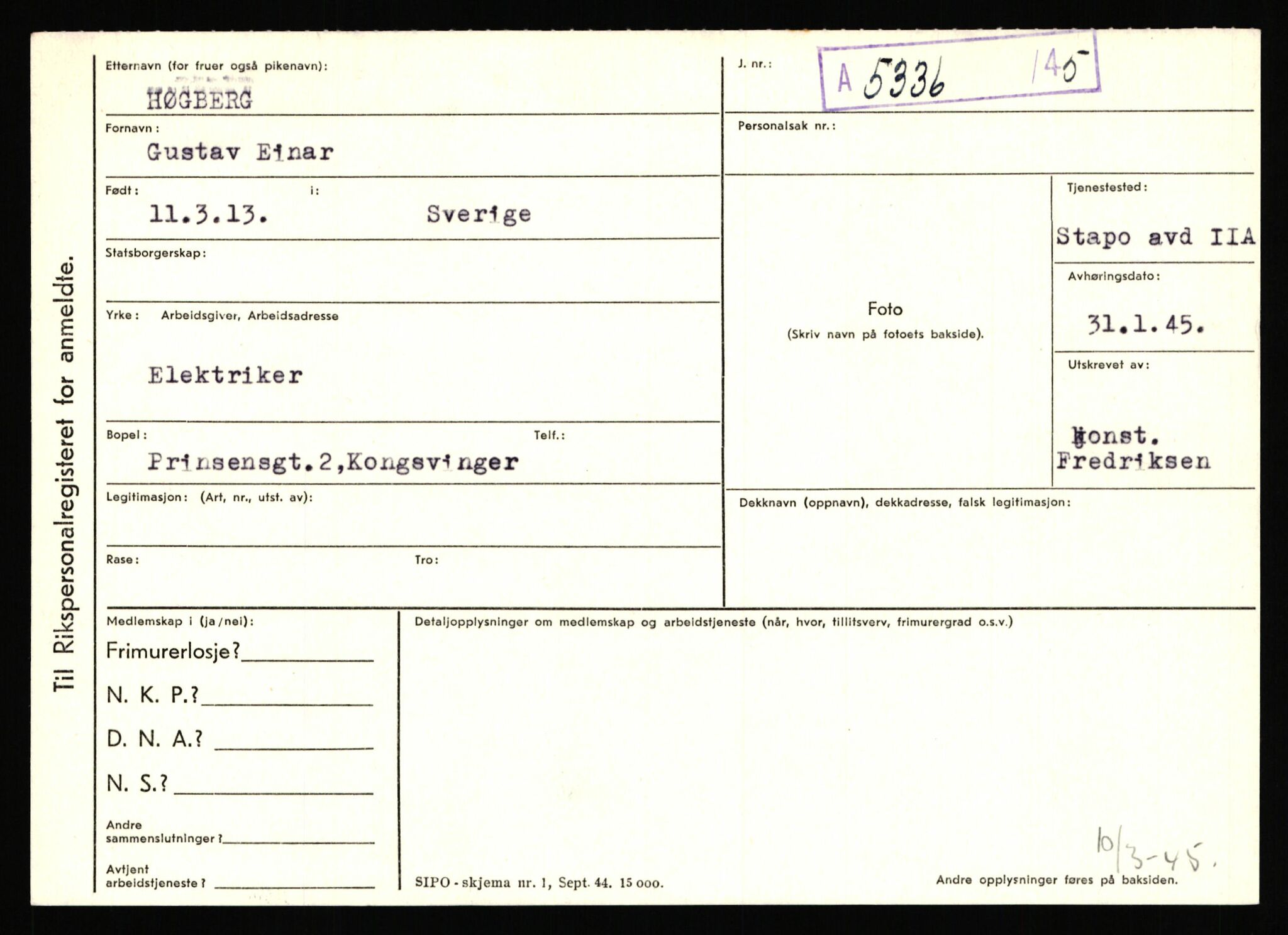 Statspolitiet - Hovedkontoret / Osloavdelingen, AV/RA-S-1329/C/Ca/L0007: Hol - Joelsen, 1943-1945, p. 1665