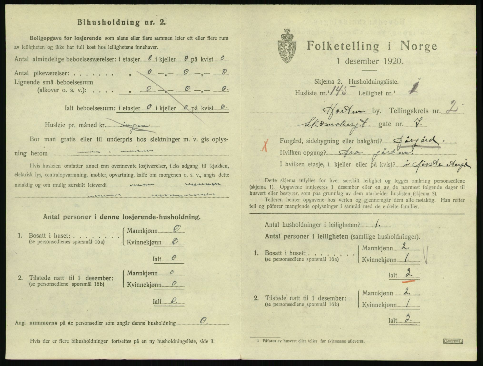 SAKO, 1920 census for Horten, 1920, p. 3871