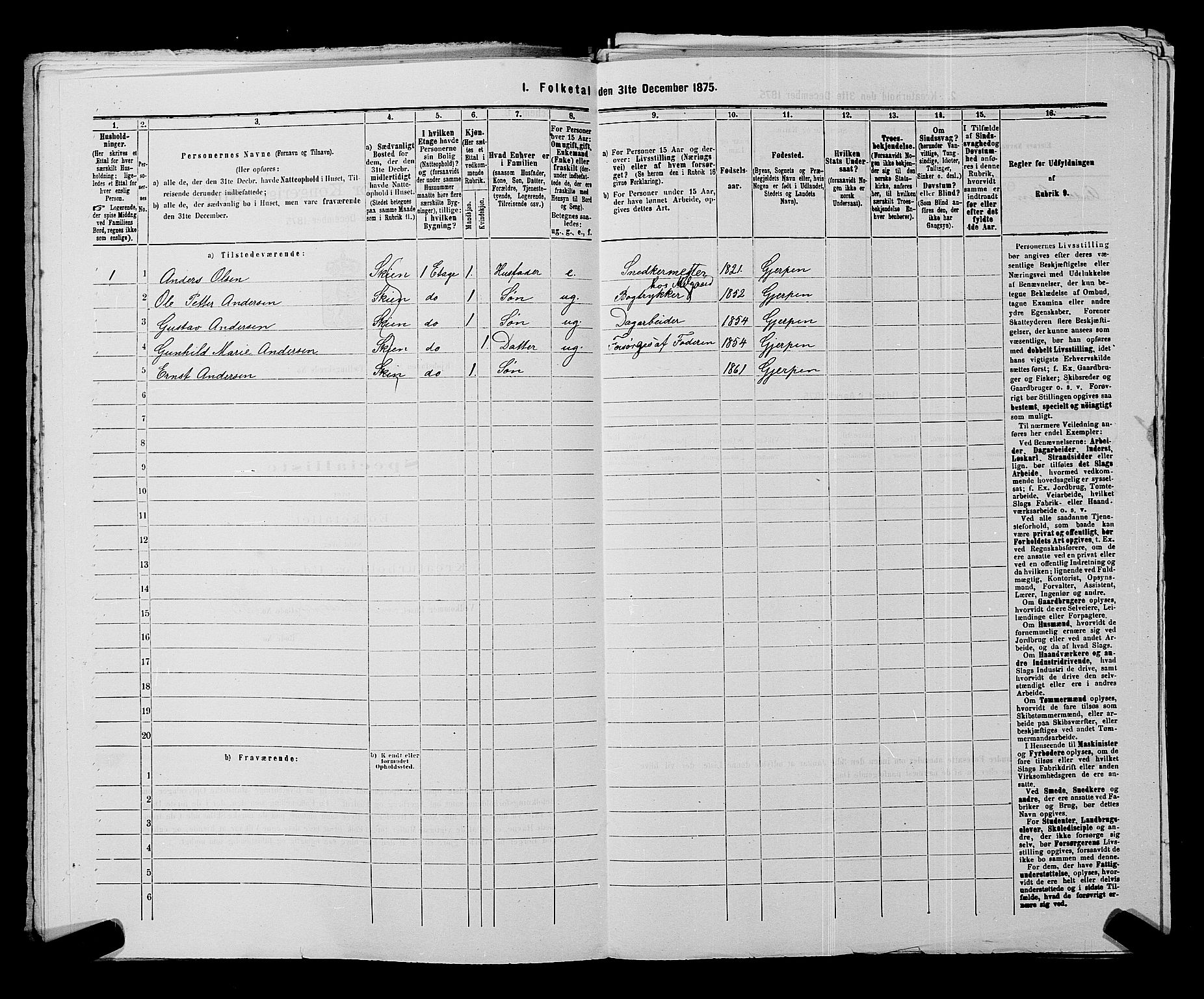 SAKO, 1875 census for 0806P Skien, 1875, p. 972