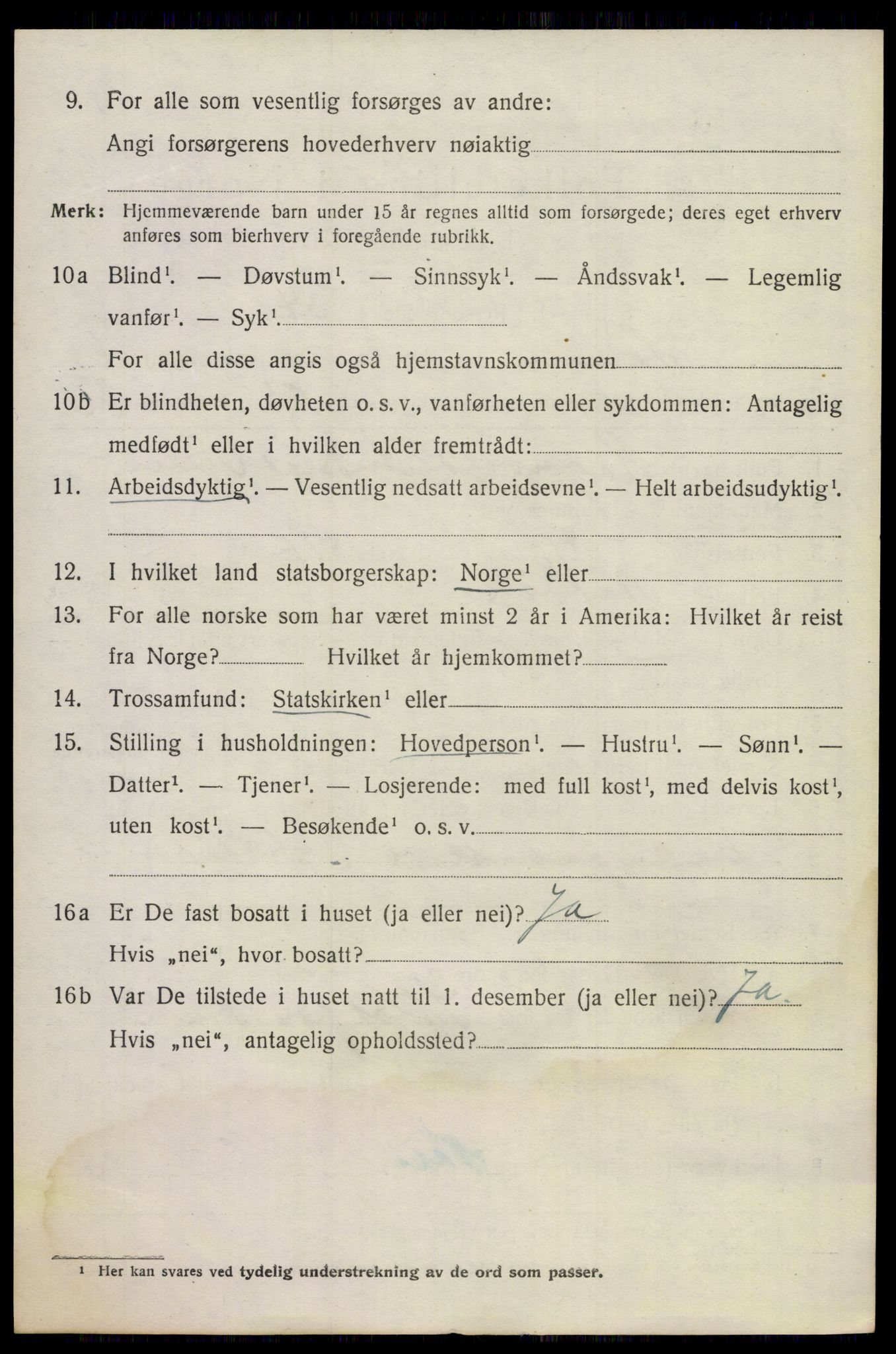 SAKO, 1920 census for Solum, 1920, p. 5609