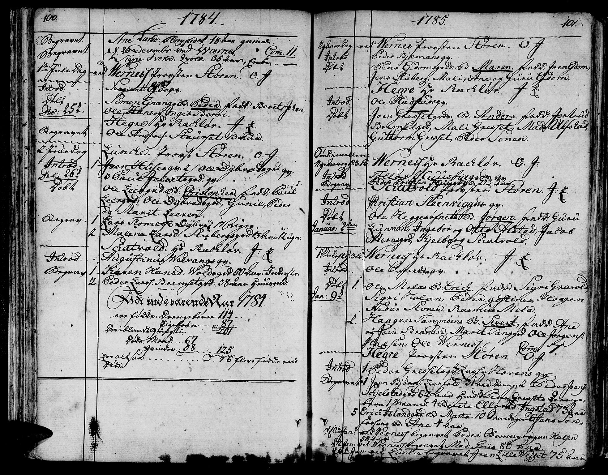 Ministerialprotokoller, klokkerbøker og fødselsregistre - Nord-Trøndelag, SAT/A-1458/709/L0059: Parish register (official) no. 709A06, 1781-1797, p. 100-101