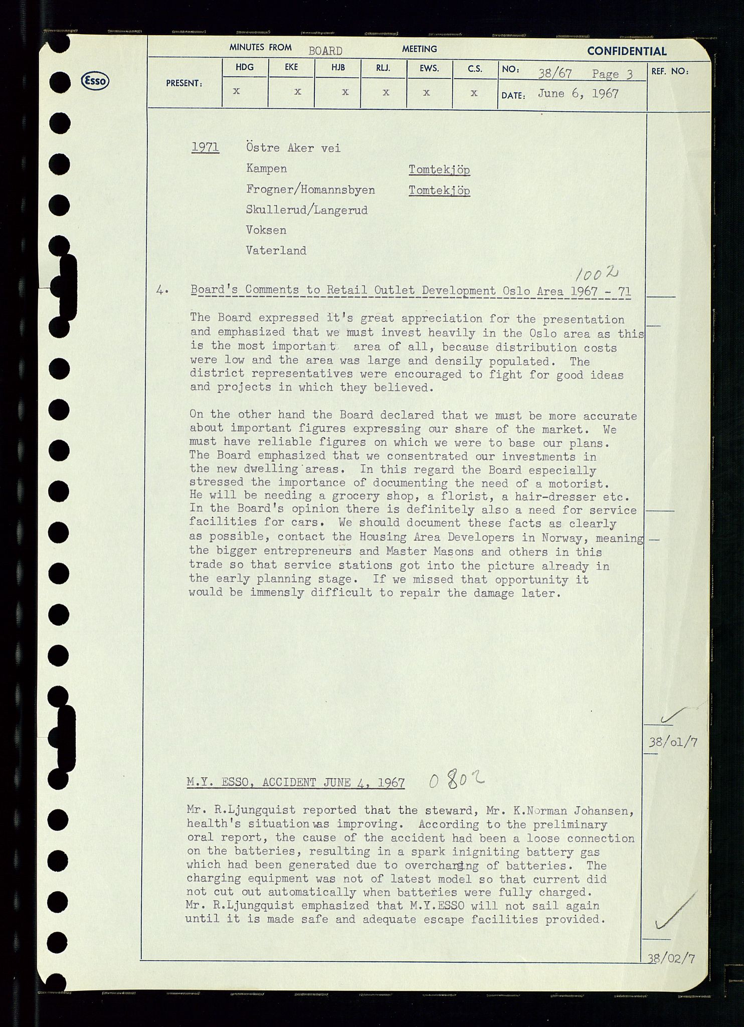 Pa 0982 - Esso Norge A/S, AV/SAST-A-100448/A/Aa/L0002/0003: Den administrerende direksjon Board minutes (styrereferater) / Den administrerende direksjon Board minutes (styrereferater), 1967, p. 79