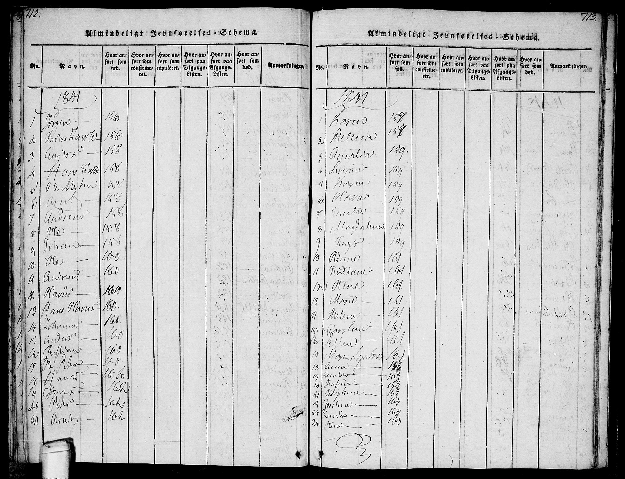 Hvaler prestekontor Kirkebøker, SAO/A-2001/F/Fa/L0005: Parish register (official) no. I 5, 1816-1845, p. 712-713
