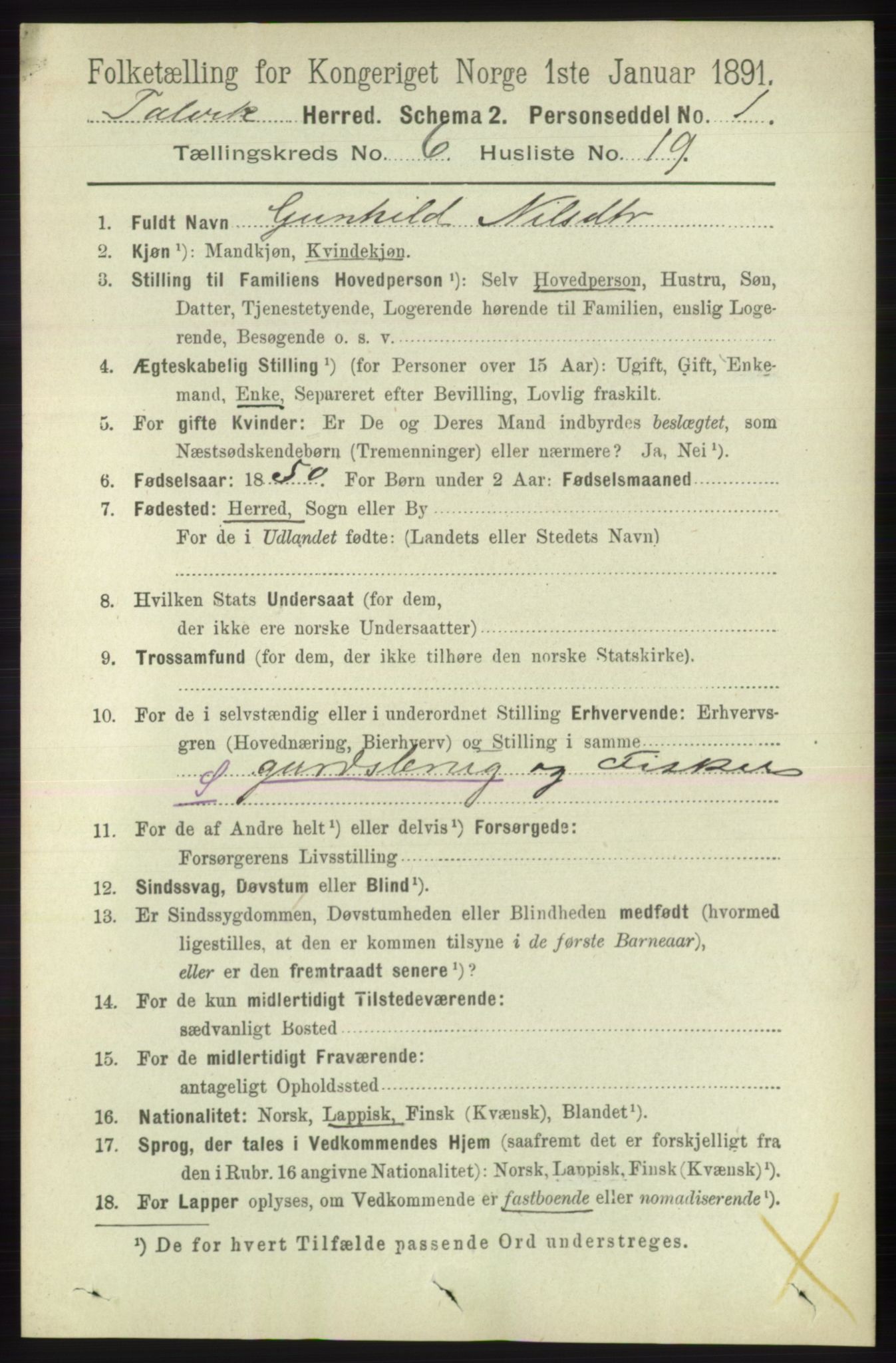 RA, 1891 census for 2013 Talvik, 1891, p. 1723