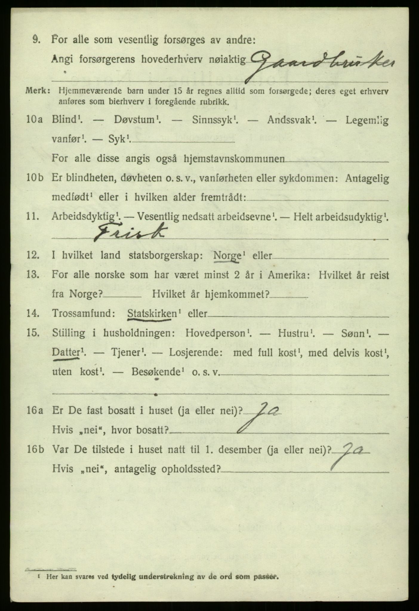 SAB, 1920 census for Gulen, 1920, p. 5396