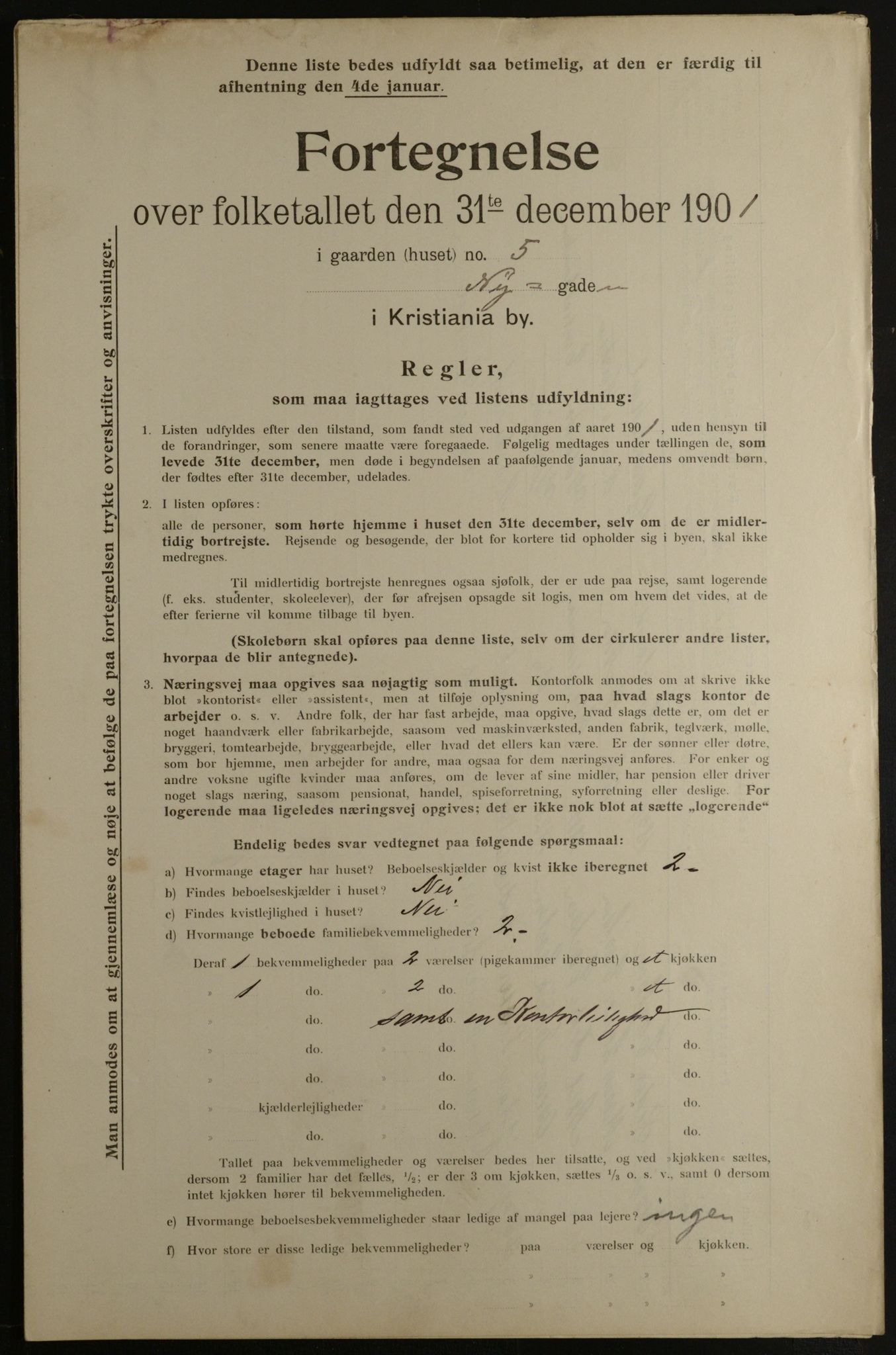 OBA, Municipal Census 1901 for Kristiania, 1901, p. 11361