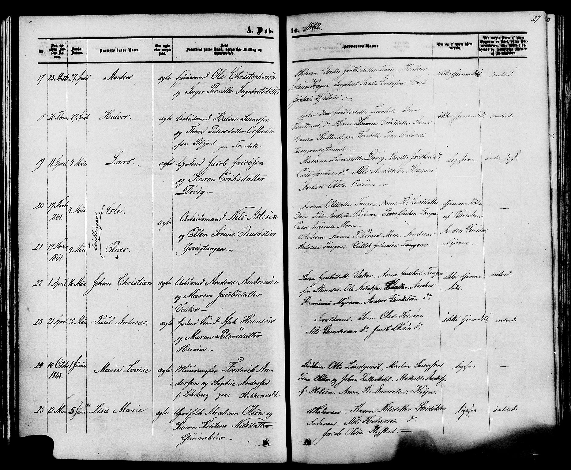 Eidanger kirkebøker, AV/SAKO-A-261/F/Fa/L0010: Parish register (official) no. 10, 1859-1874, p. 27