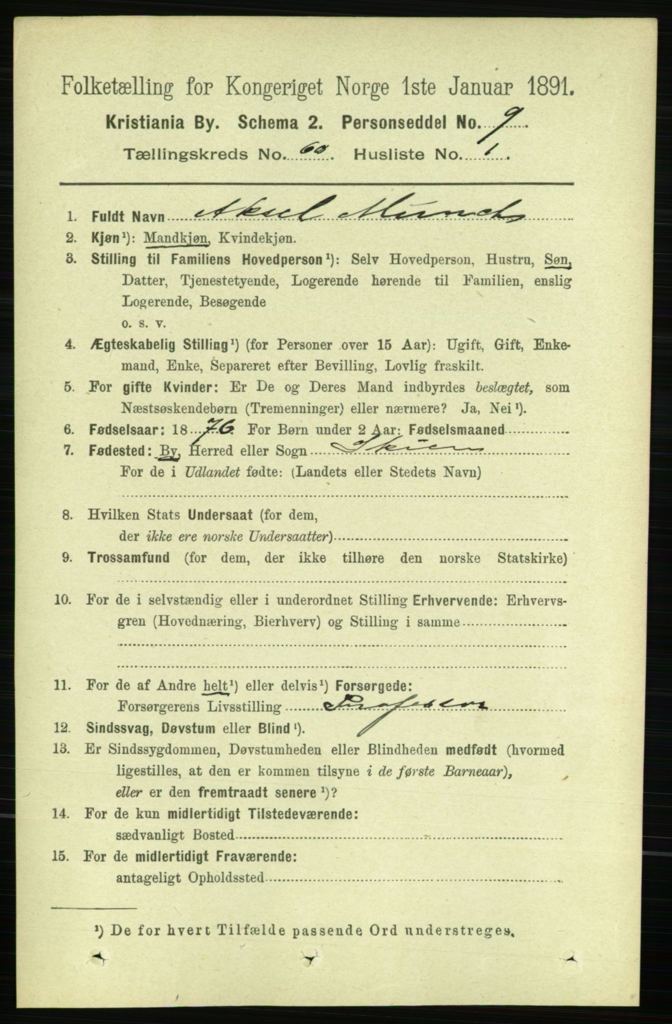 RA, 1891 census for 0301 Kristiania, 1891, p. 31918