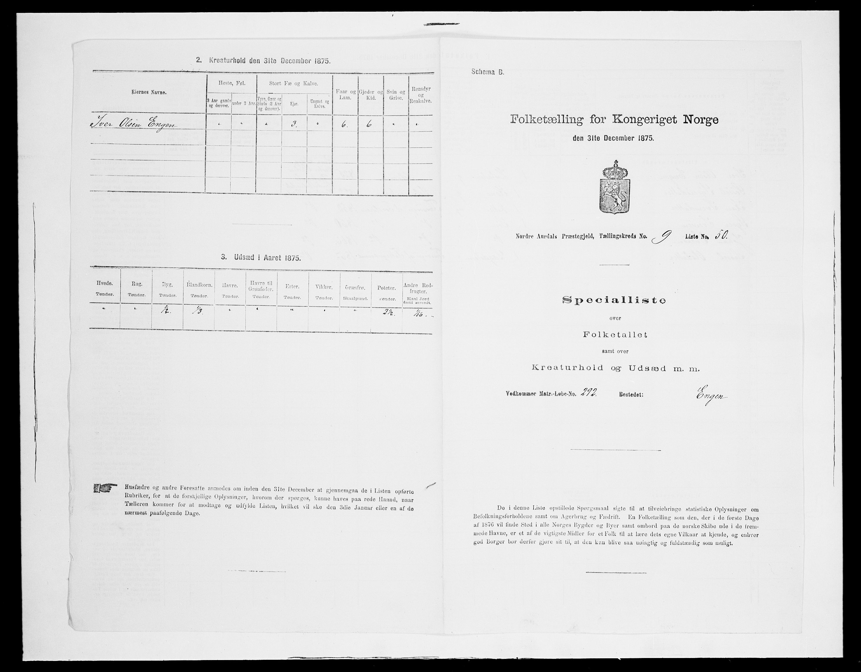 SAH, 1875 census for 0542P Nord-Aurdal, 1875, p. 1588