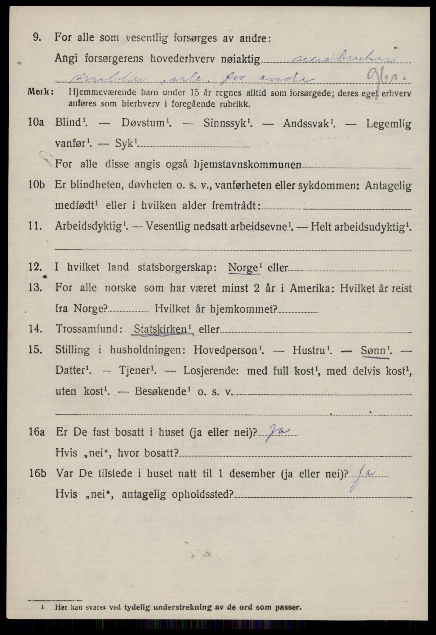 SAT, 1920 census for Bolsøy, 1920, p. 9876