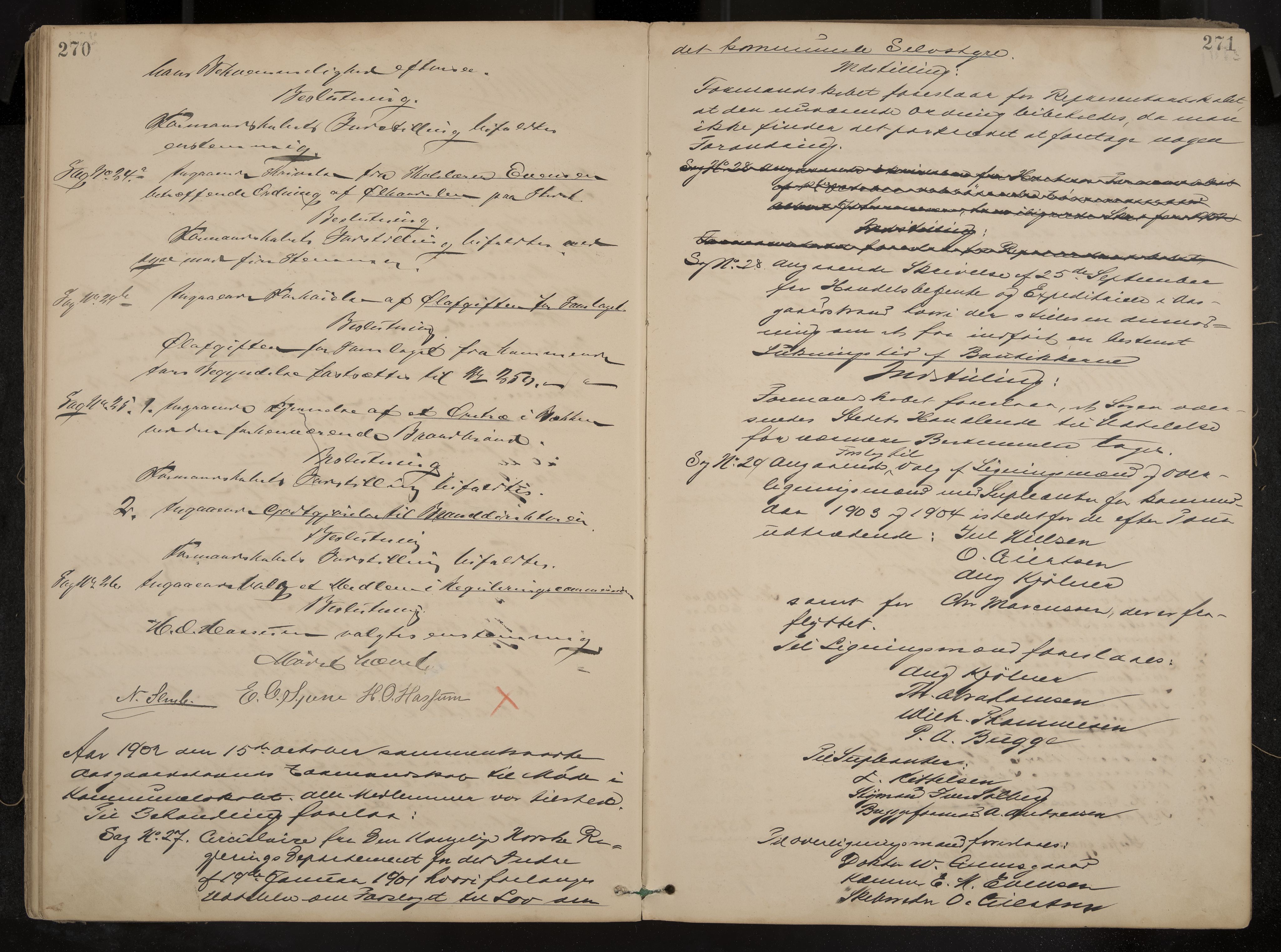 Åsgårdstrand formannskap og sentraladministrasjon, IKAK/0704021/A/L0003: Møtebok med register, 1890-1908, p. 270-271