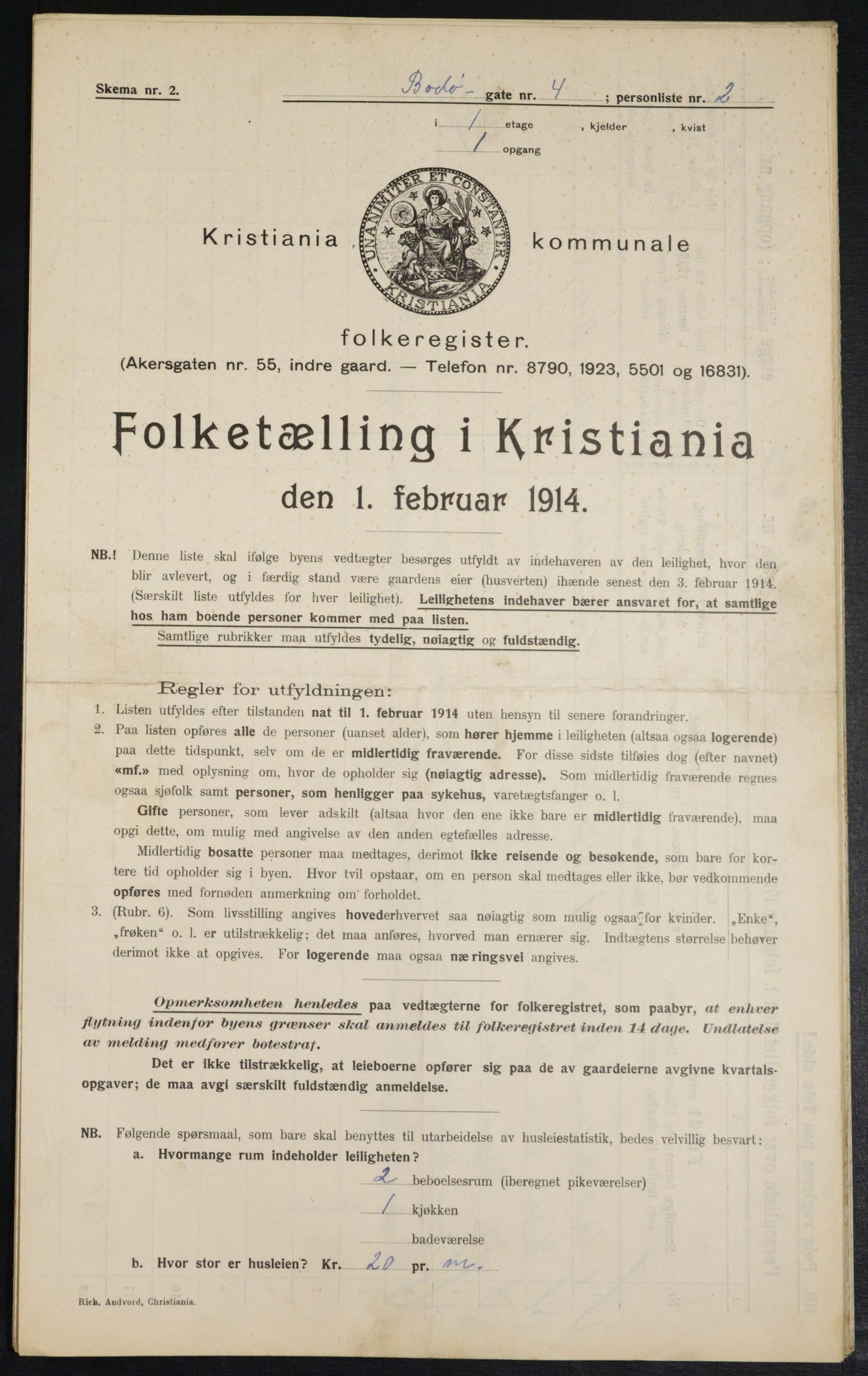 OBA, Municipal Census 1914 for Kristiania, 1914, p. 6712