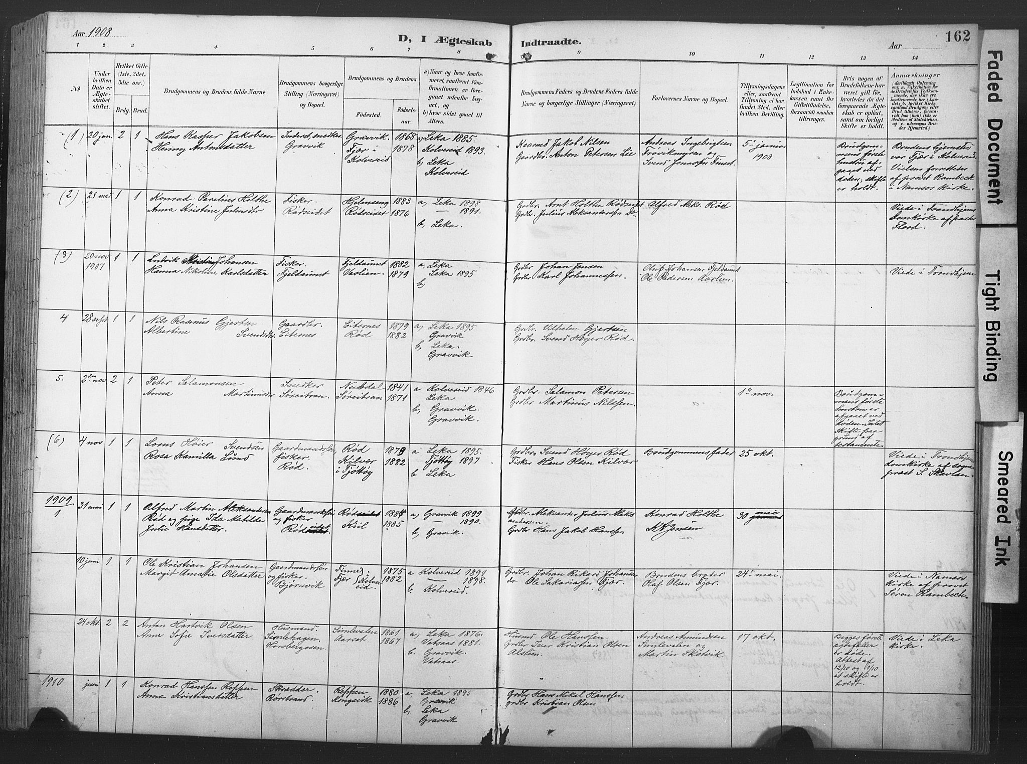 Ministerialprotokoller, klokkerbøker og fødselsregistre - Nord-Trøndelag, SAT/A-1458/789/L0706: Parish register (copy) no. 789C01, 1888-1931, p. 162