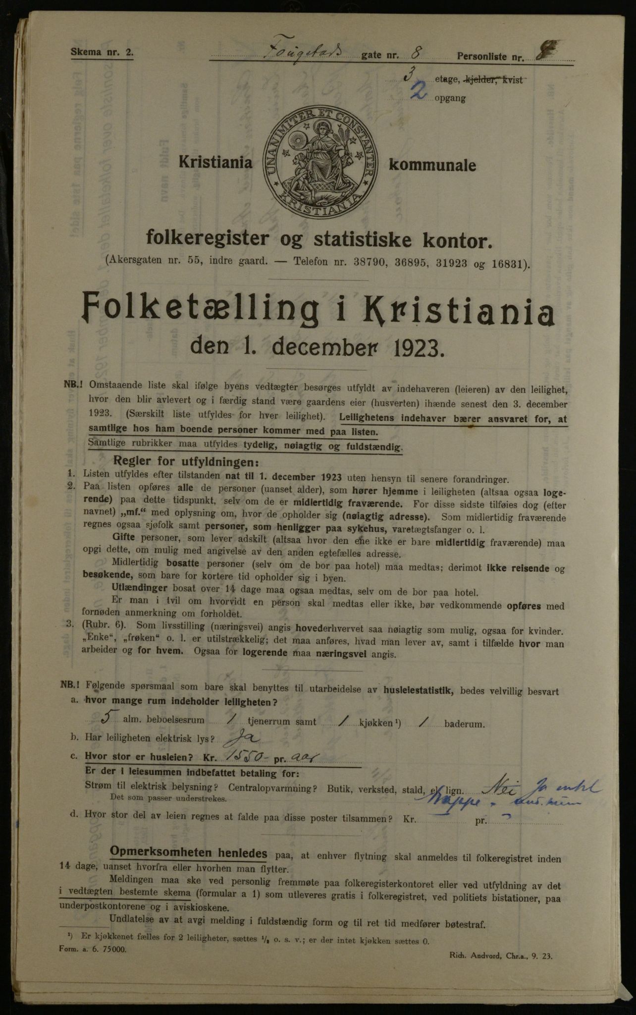 OBA, Municipal Census 1923 for Kristiania, 1923, p. 28394