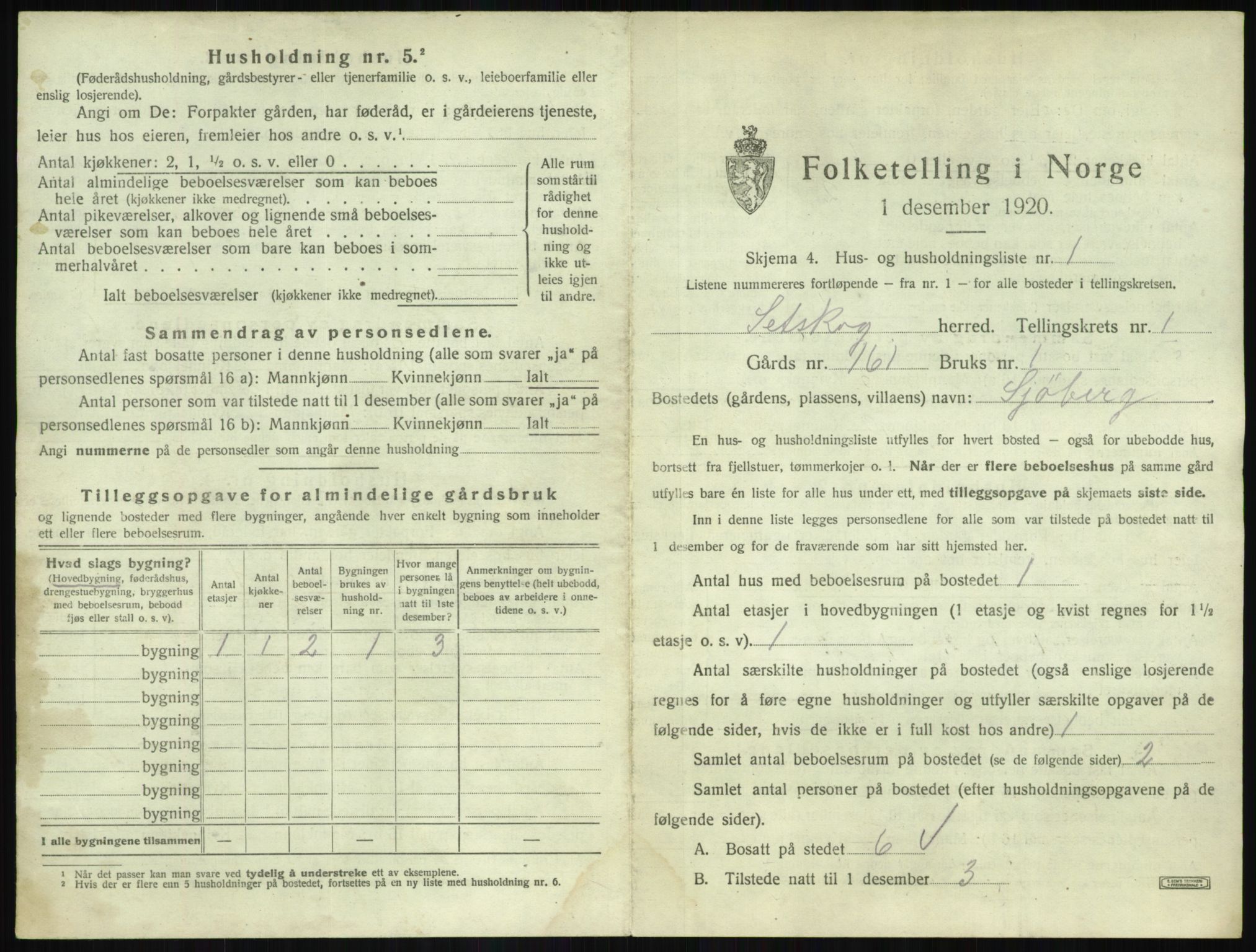 SAO, 1920 census for Setskog, 1920, p. 16