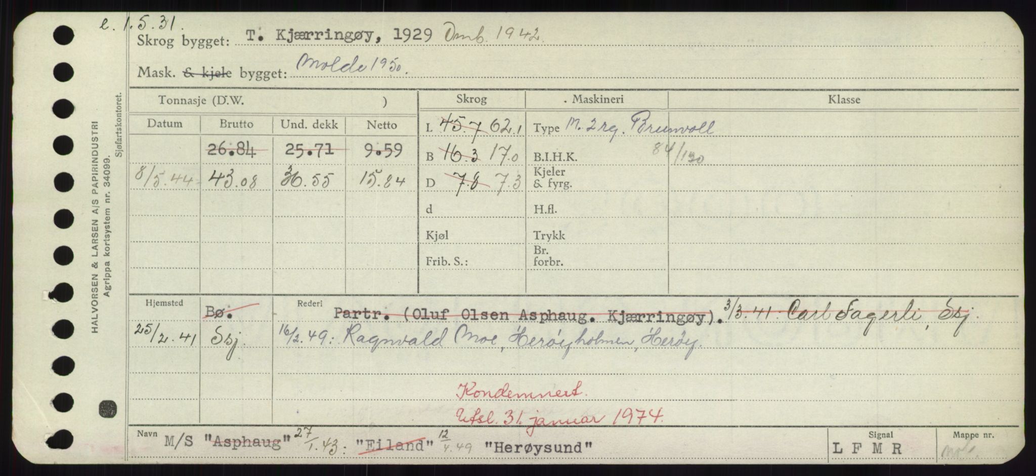 Sjøfartsdirektoratet med forløpere, Skipsmålingen, AV/RA-S-1627/H/Hd/L0015: Fartøy, Havm-Hey, p. 463