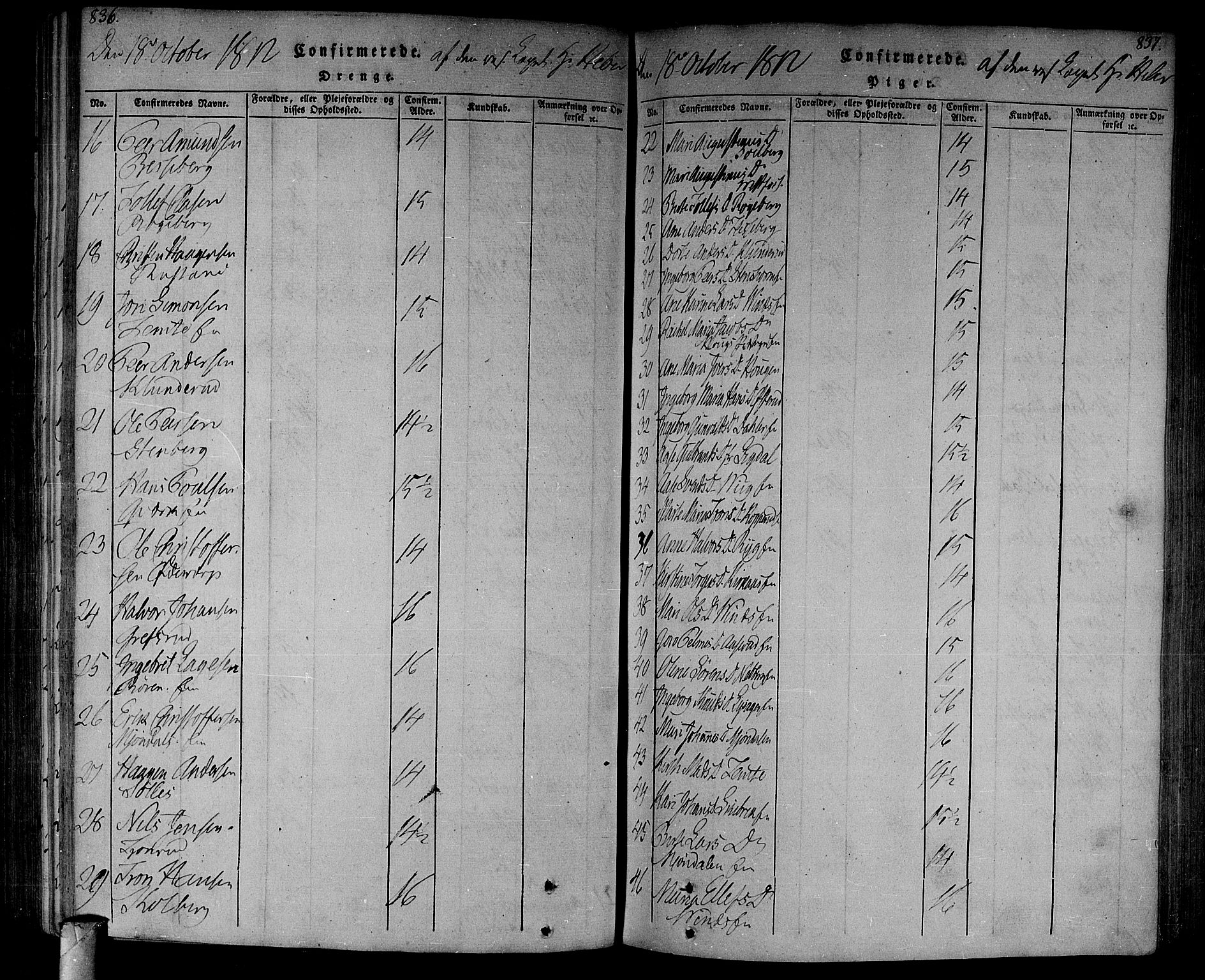 Eiker kirkebøker, AV/SAKO-A-4/F/Fa/L0010: Parish register (official) no. I 10, 1806-1815, p. 836-837