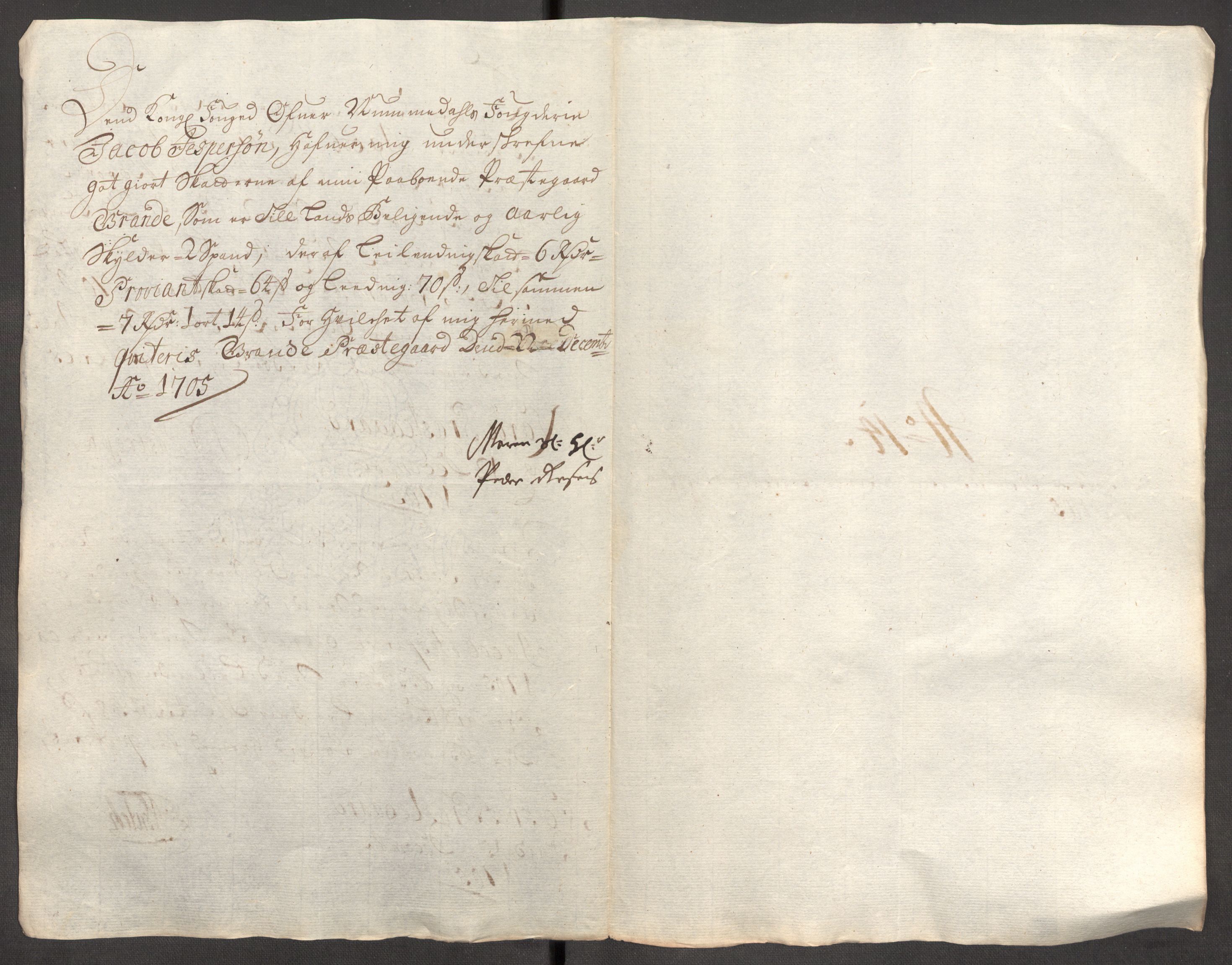 Rentekammeret inntil 1814, Reviderte regnskaper, Fogderegnskap, AV/RA-EA-4092/R64/L4429: Fogderegnskap Namdal, 1705-1706, p. 145