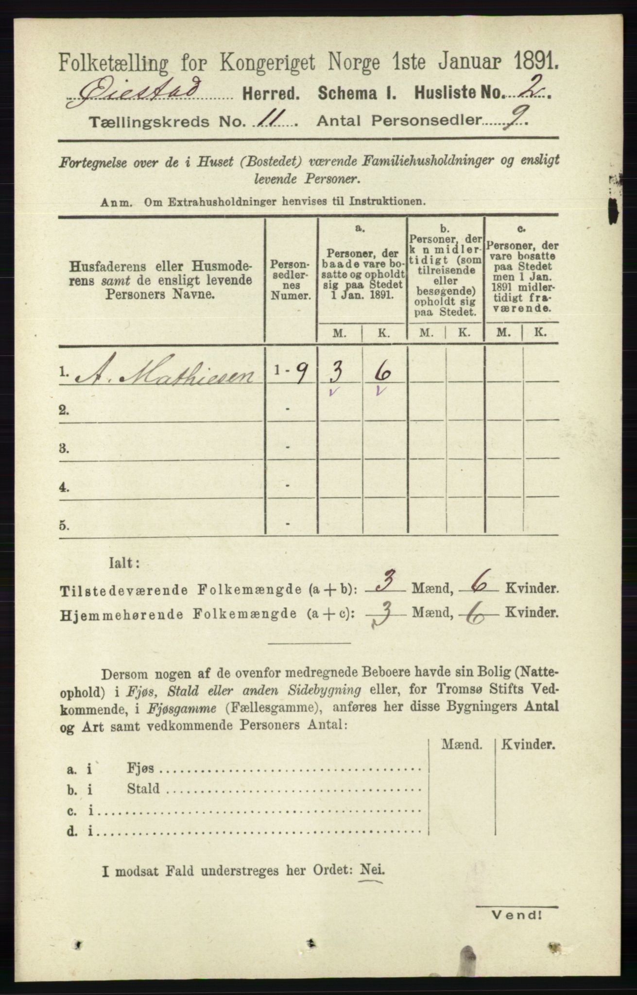 RA, 1891 census for 0920 Øyestad, 1891, p. 4730