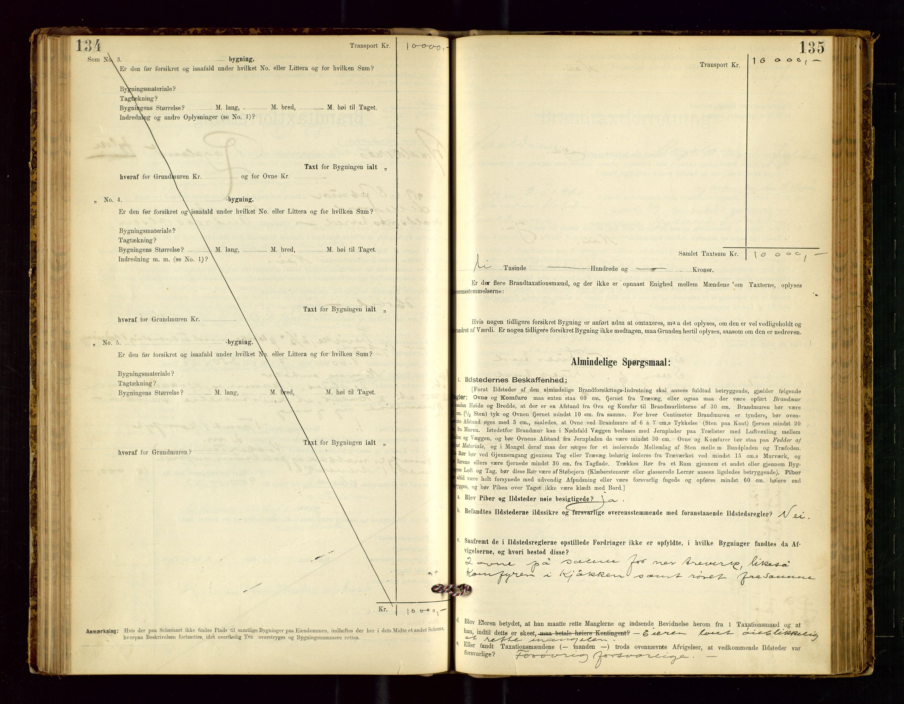 Avaldsnes lensmannskontor, SAST/A-100286/Gob/L0001: "Brandtaxationsprotokol for Avaldsnes Lensmandsdistrikt Ryfylke Fogderi", 1894-1925, p. 134-135