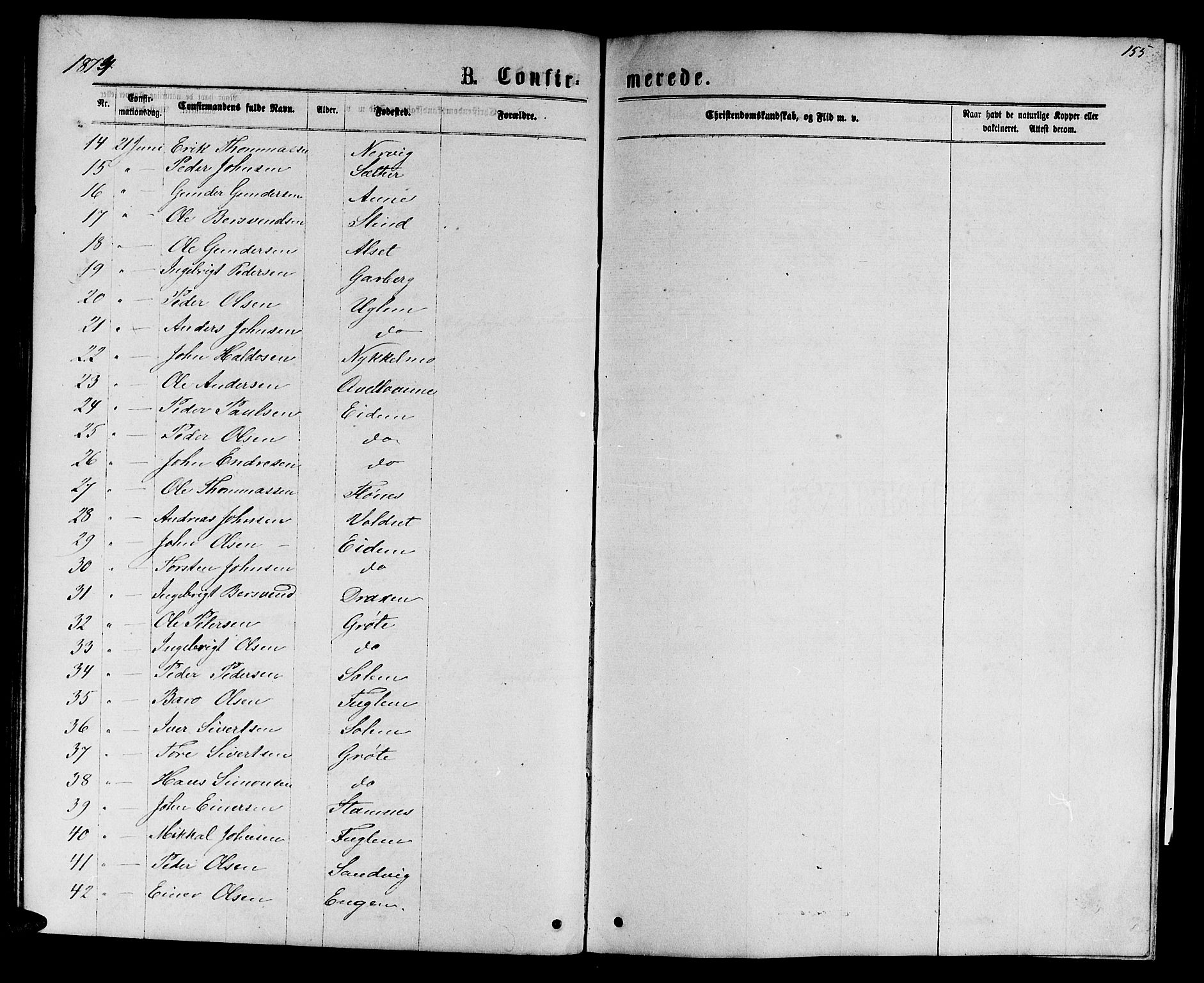 Ministerialprotokoller, klokkerbøker og fødselsregistre - Sør-Trøndelag, AV/SAT-A-1456/695/L1156: Parish register (copy) no. 695C07, 1869-1888, p. 155