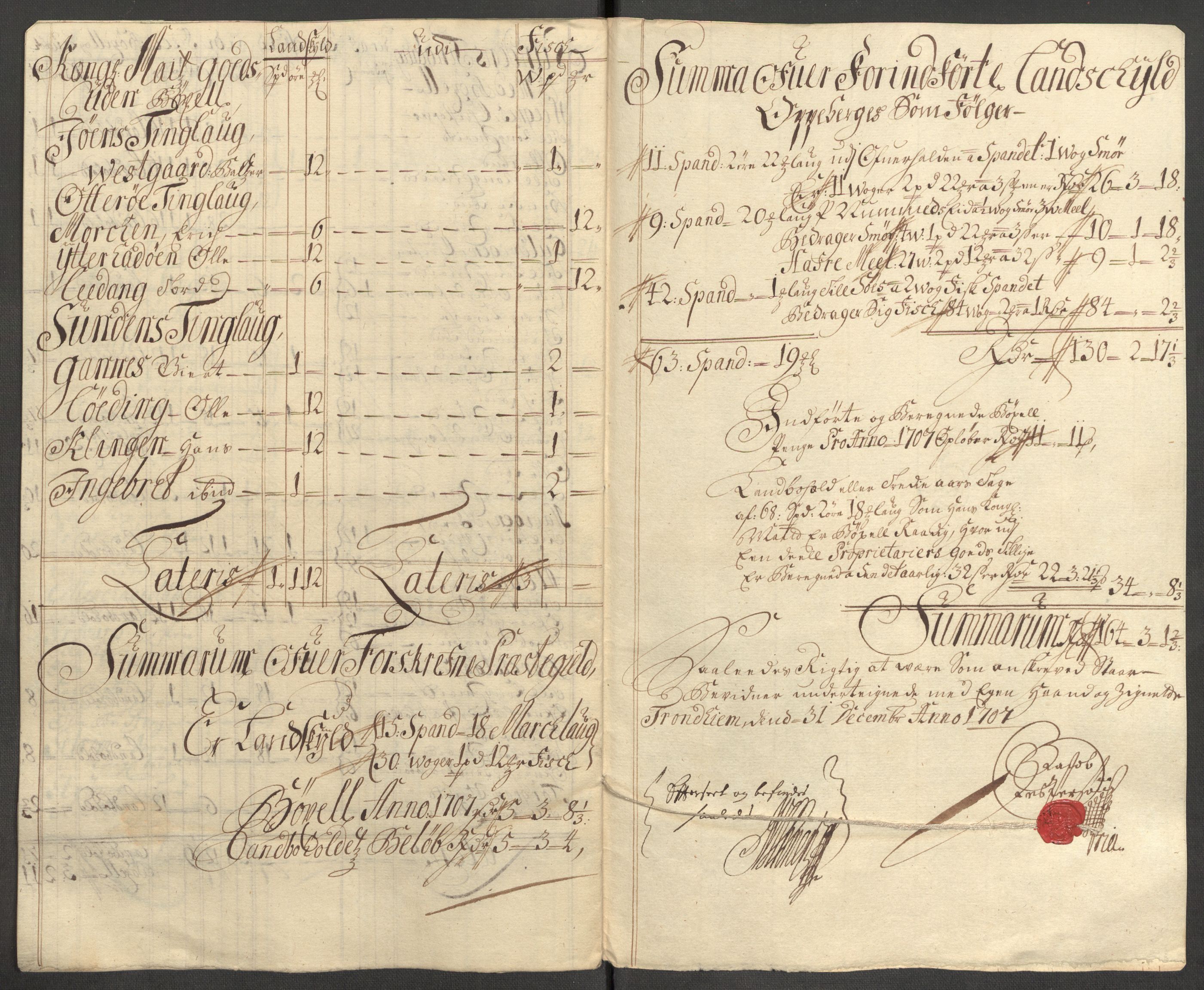 Rentekammeret inntil 1814, Reviderte regnskaper, Fogderegnskap, RA/EA-4092/R64/L4430: Fogderegnskap Namdal, 1707-1708, p. 141