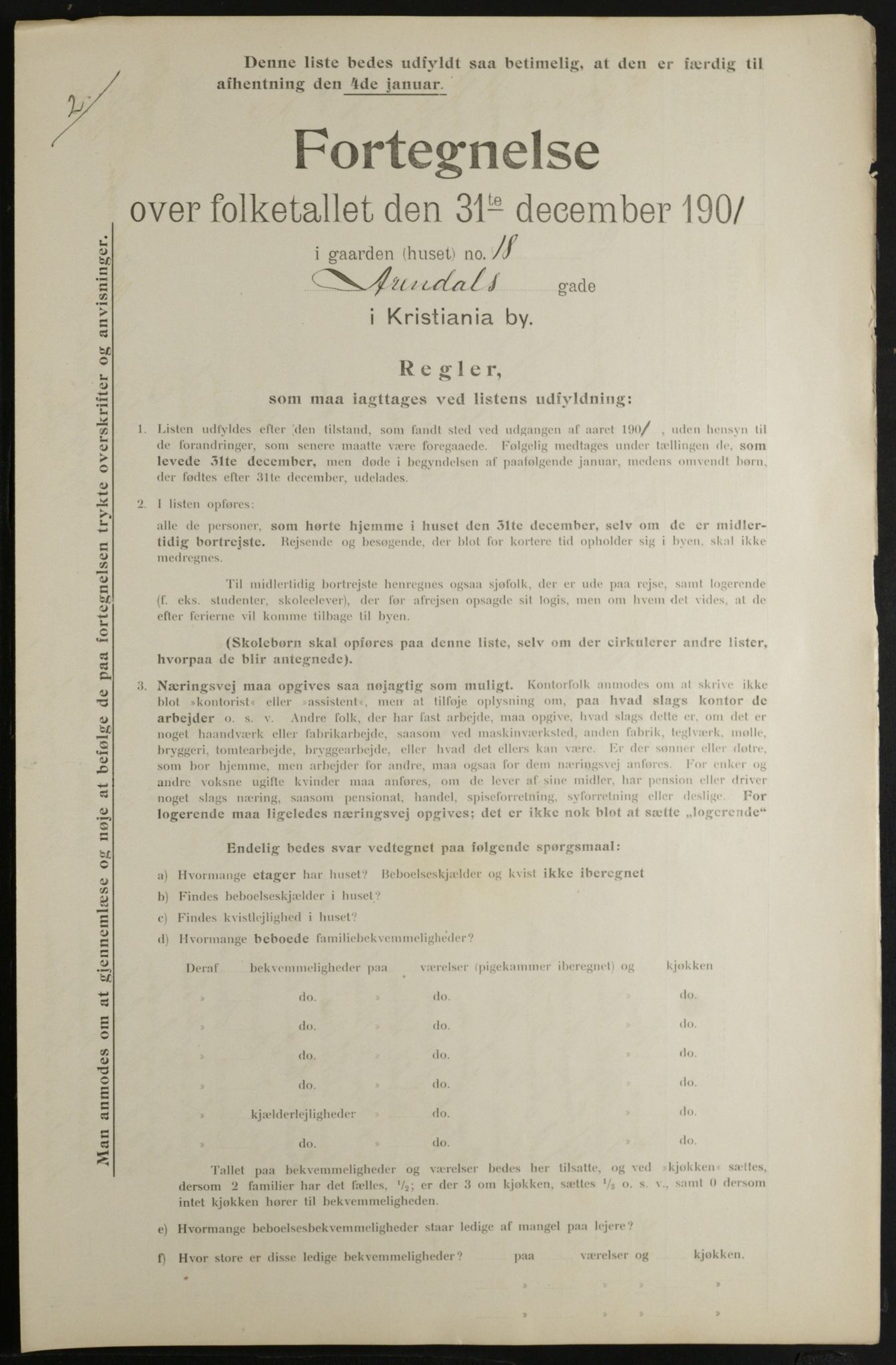 OBA, Municipal Census 1901 for Kristiania, 1901, p. 422