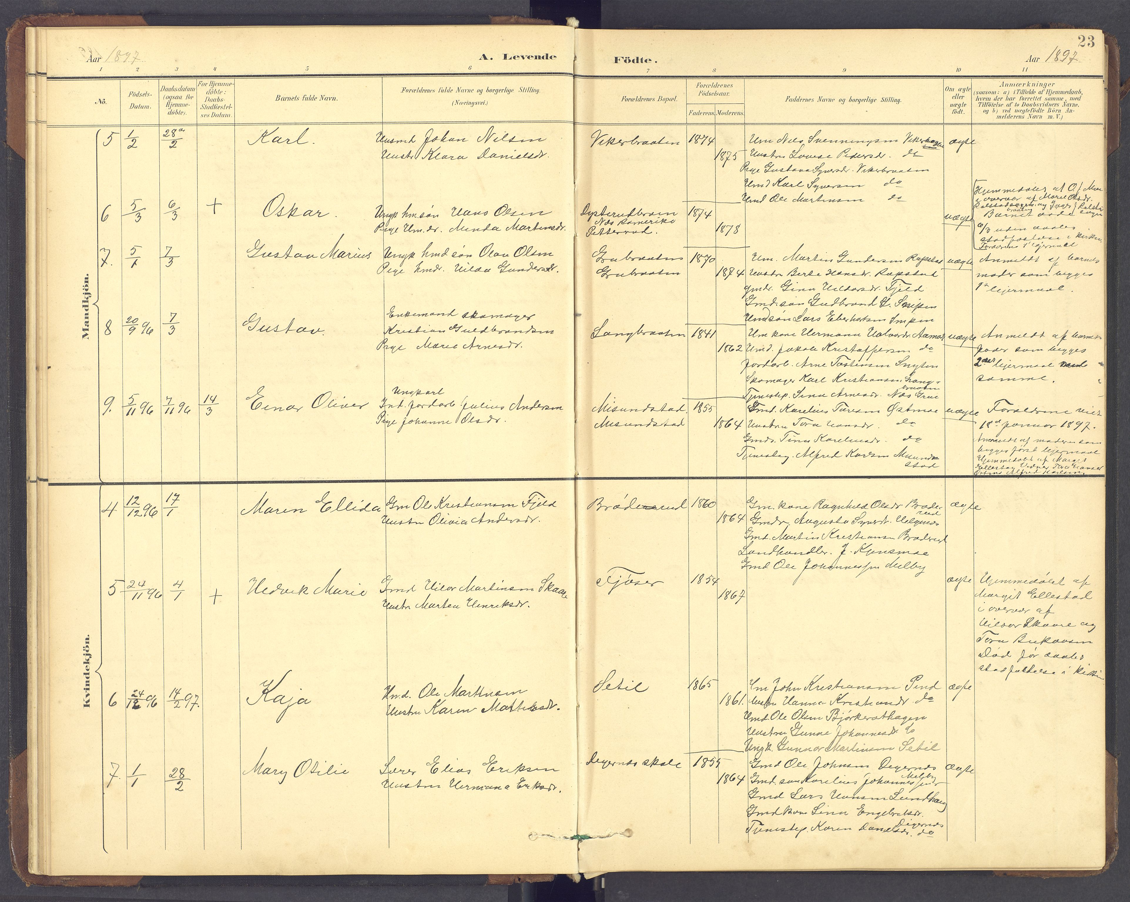 Brandval prestekontor, SAH/PREST-034/H/Ha/Hab/L0002: Parish register (copy) no. 2, 1895-1904, p. 23