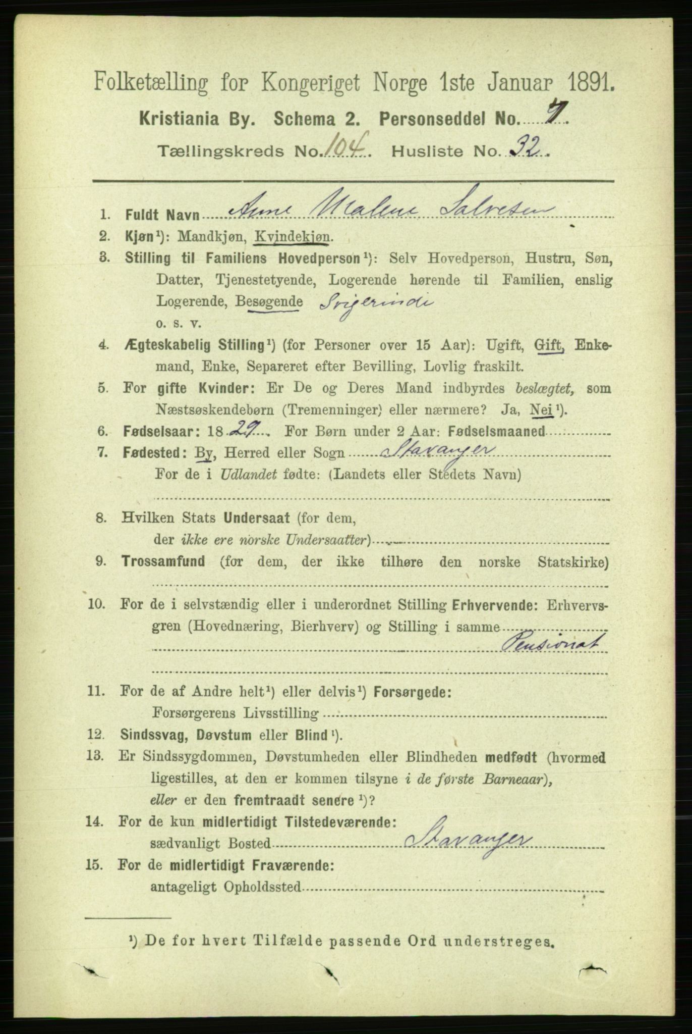 RA, 1891 census for 0301 Kristiania, 1891, p. 52852