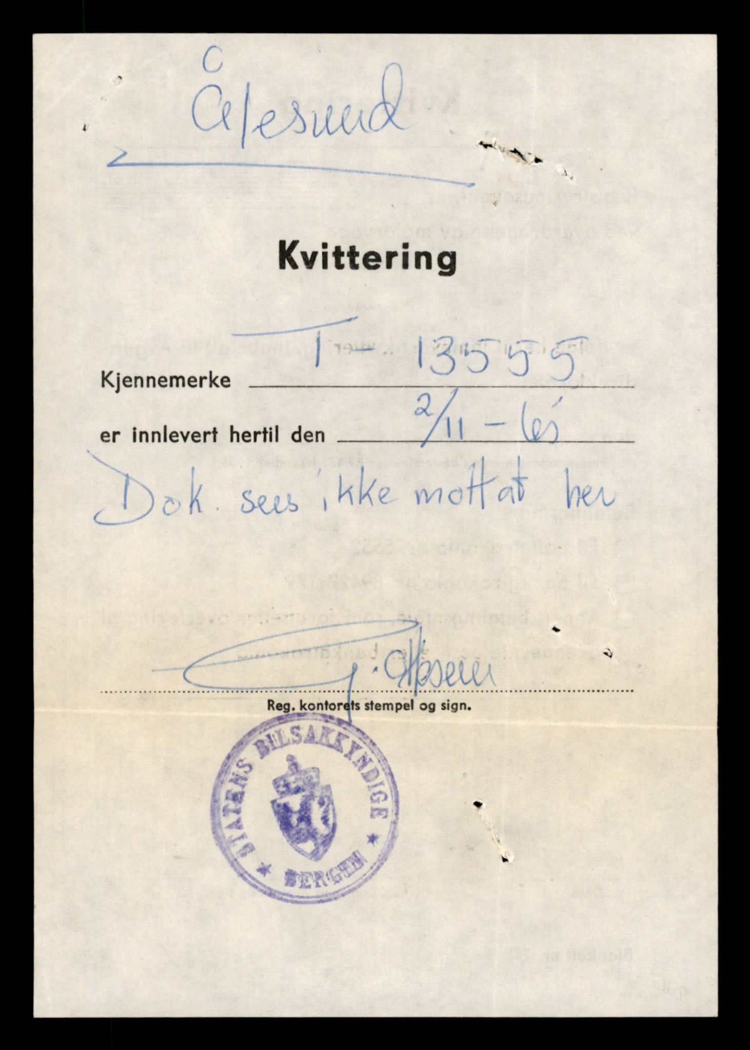 Møre og Romsdal vegkontor - Ålesund trafikkstasjon, AV/SAT-A-4099/F/Fe/L0040: Registreringskort for kjøretøy T 13531 - T 13709, 1927-1998, p. 467