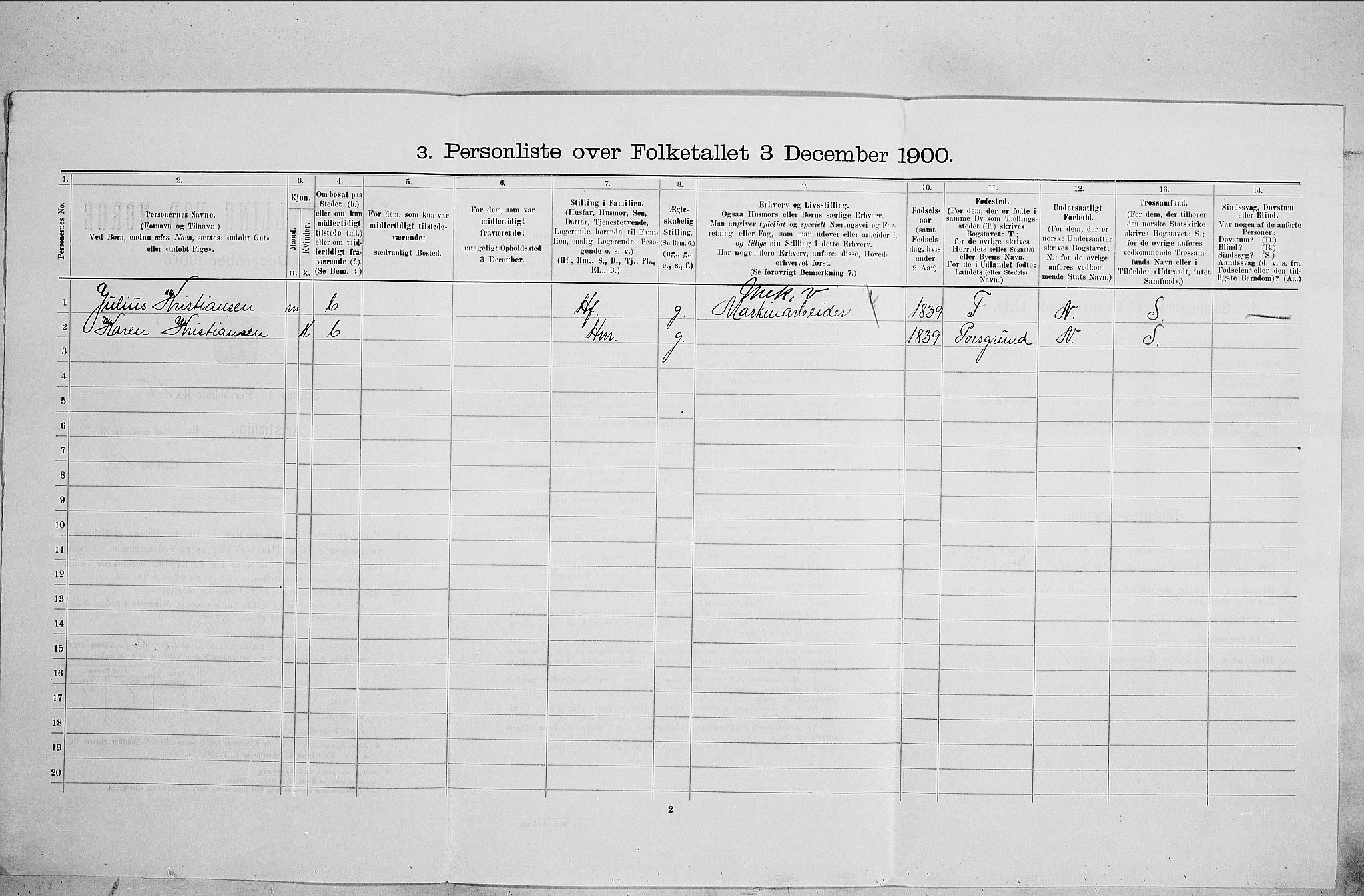 SAO, 1900 census for Kristiania, 1900, p. 59882