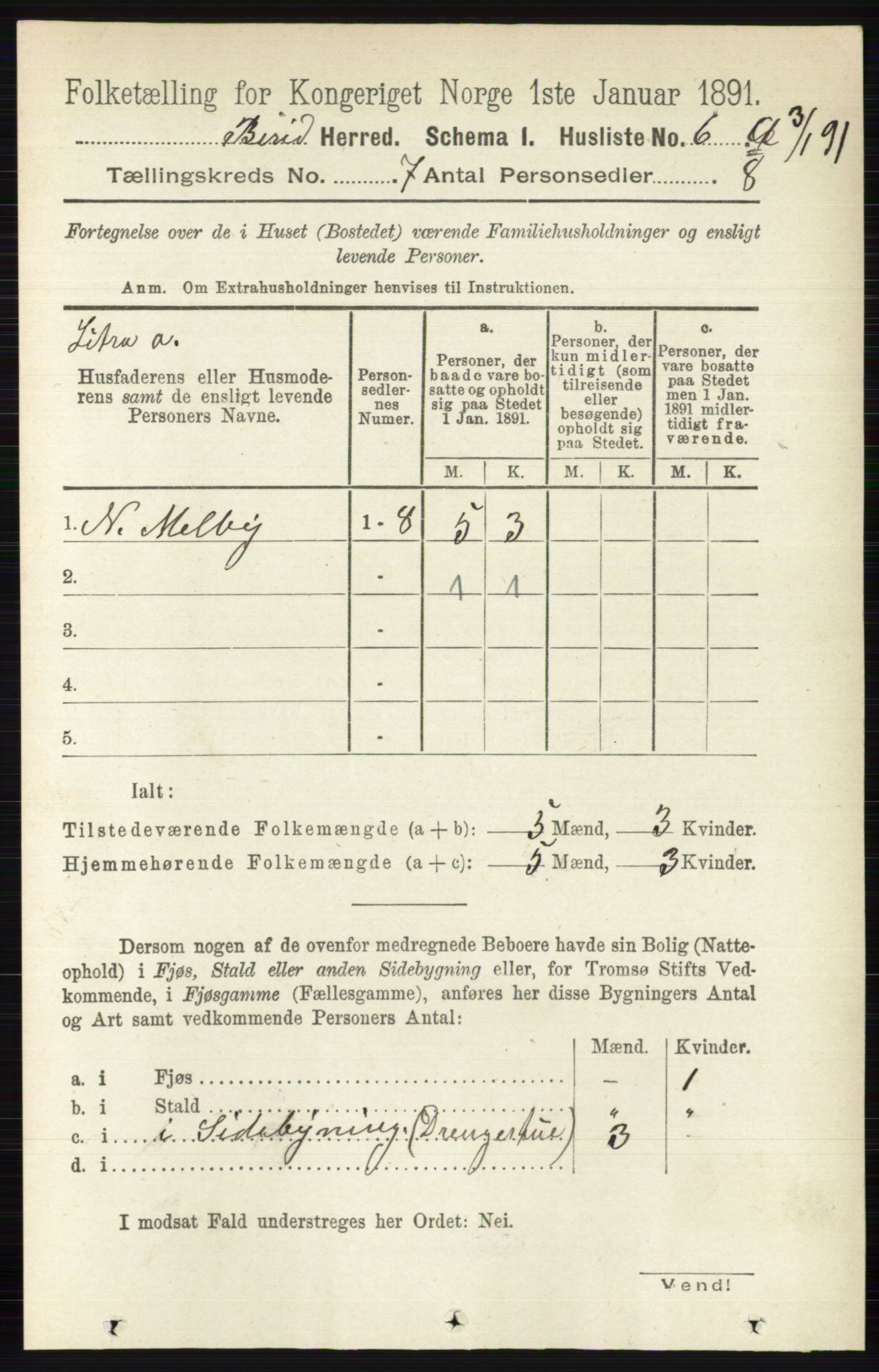 RA, 1891 census for 0525 Biri, 1891, p. 2387