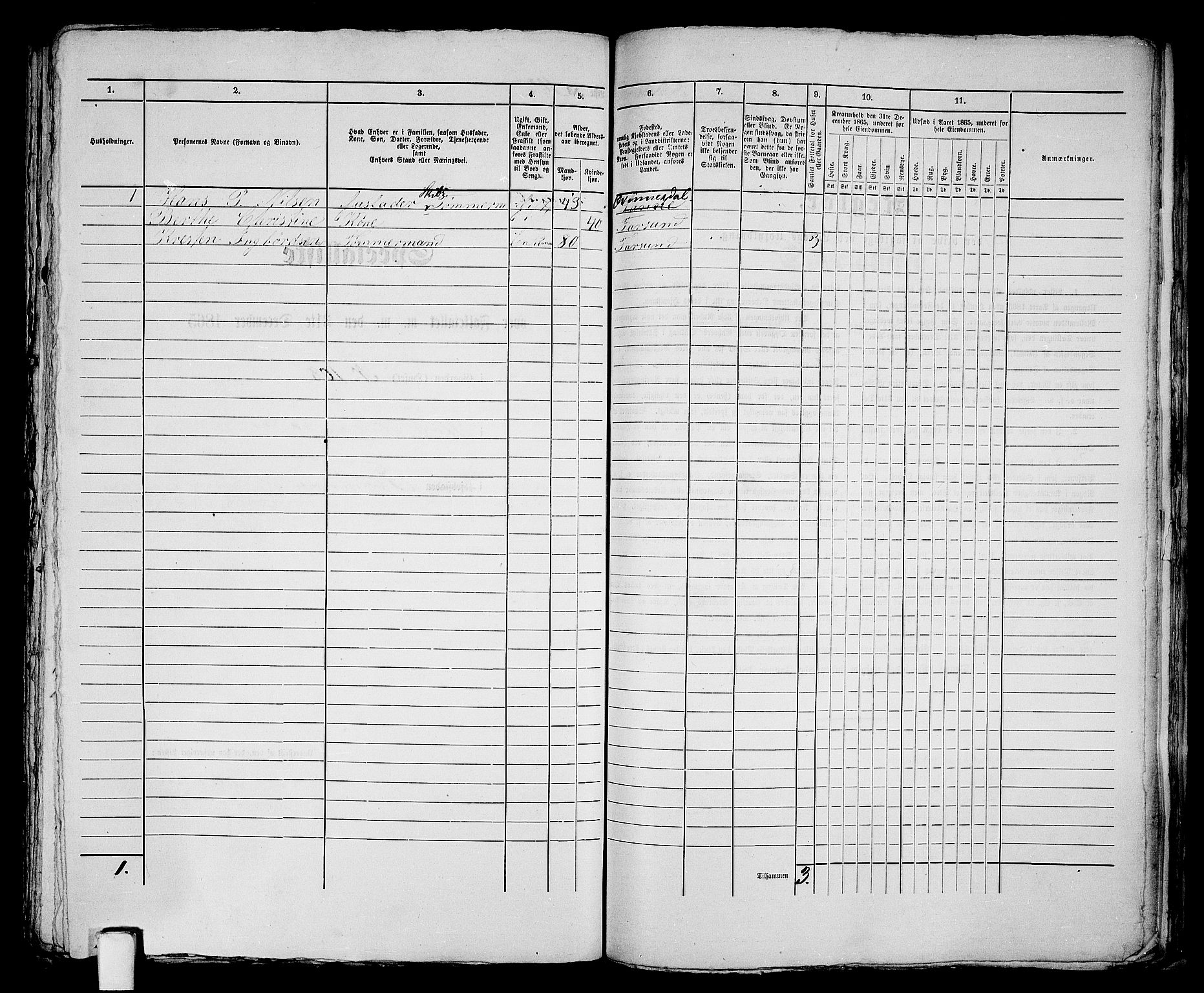 RA, 1865 census for Vanse/Farsund, 1865, p. 331