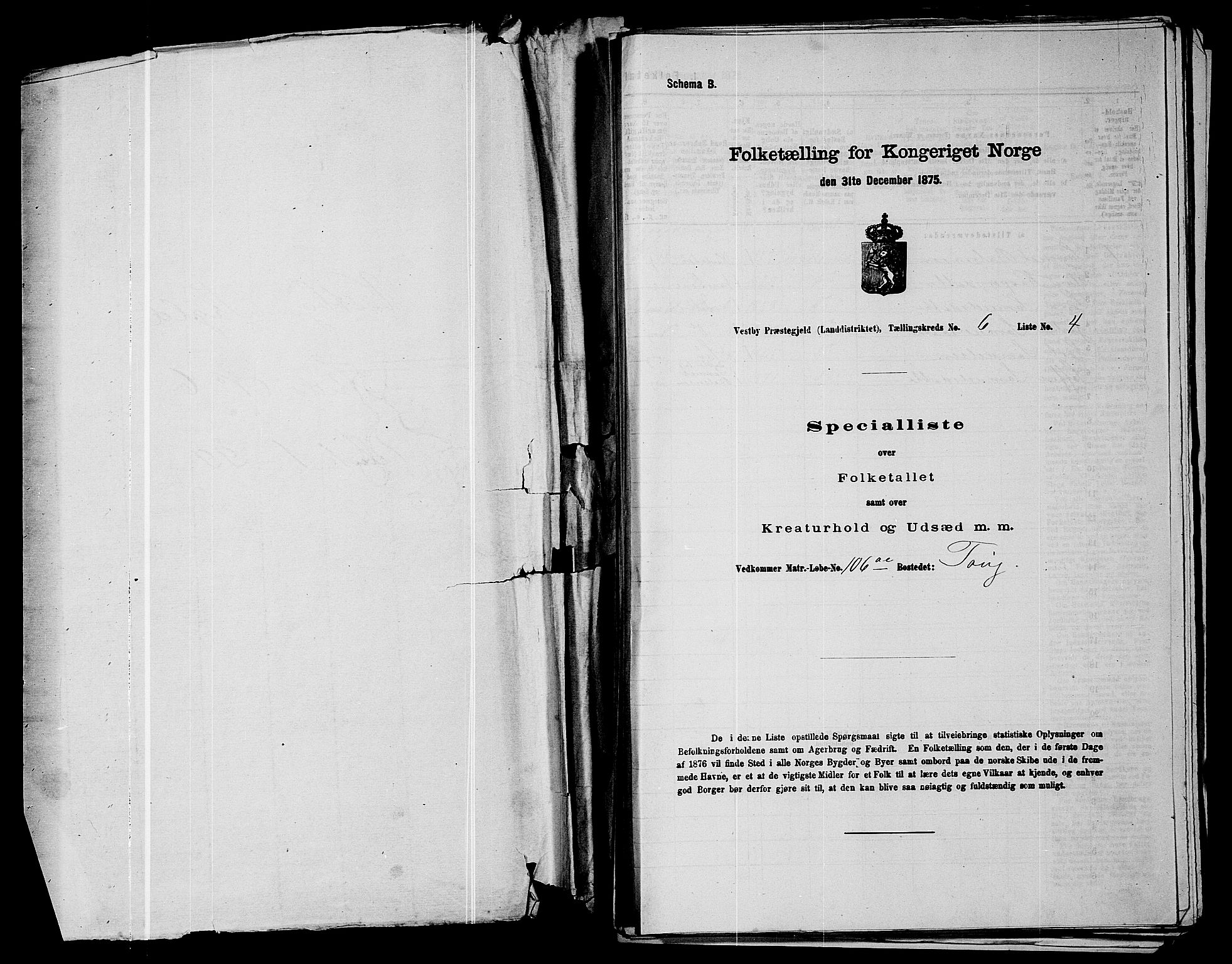 RA, 1875 census for 0211L Vestby/Vestby, Garder og Såner, 1875, p. 896