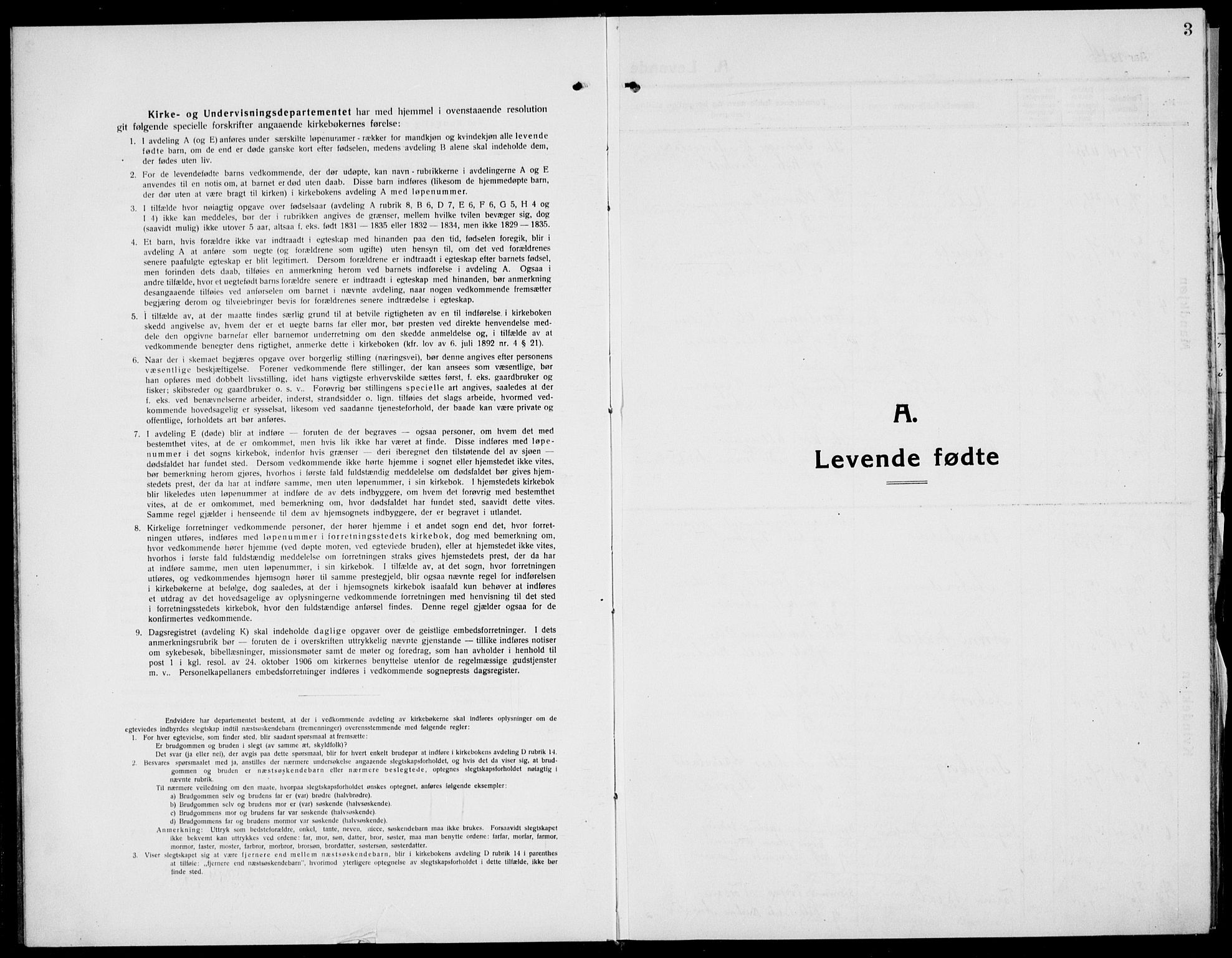 Austre Moland sokneprestkontor, SAK/1111-0001/F/Fb/Fba/L0005: Parish register (copy) no. B 4b, 1914-1935, p. 3