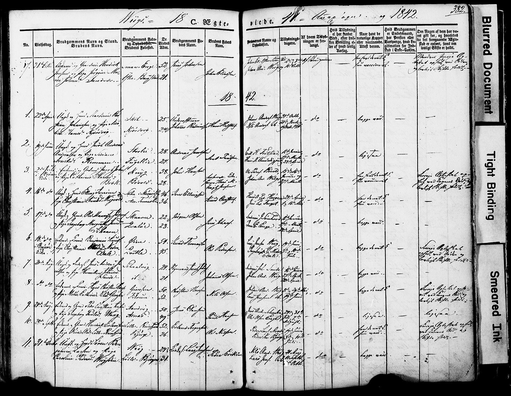 Ministerialprotokoller, klokkerbøker og fødselsregistre - Nordland, AV/SAT-A-1459/812/L0176: Parish register (official) no. 812A05, 1834-1874, p. 382