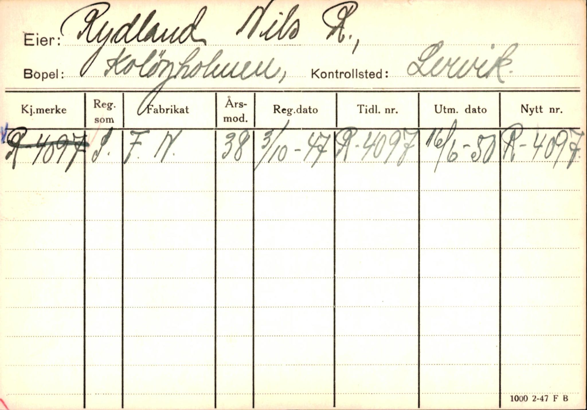 Statens vegvesen, Hordaland vegkontor, AV/SAB-A-5201/2/Ha/L0046: R-eierkort R-S, 1920-1971, p. 77