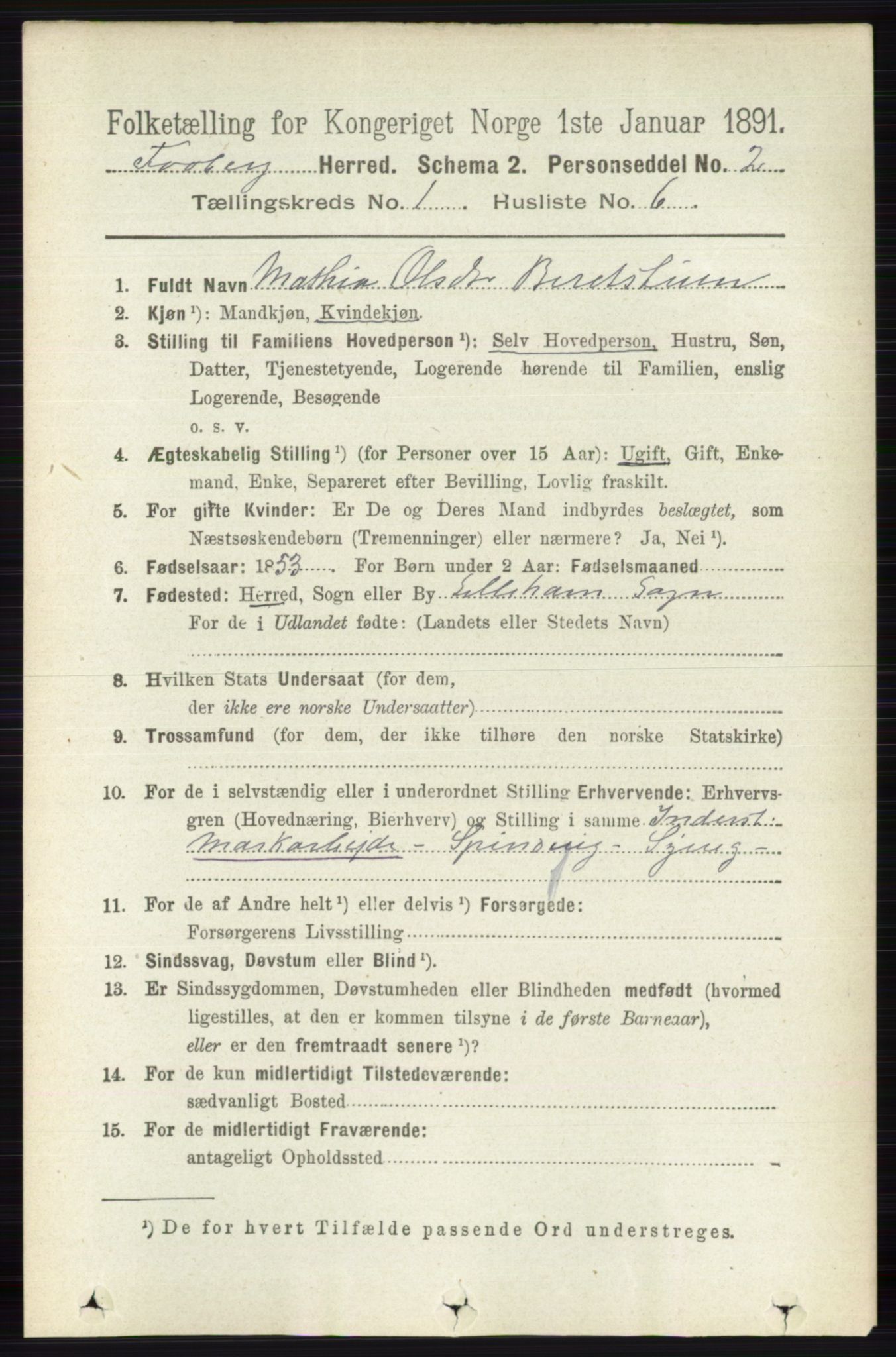 RA, 1891 census for 0524 Fåberg, 1891, p. 137