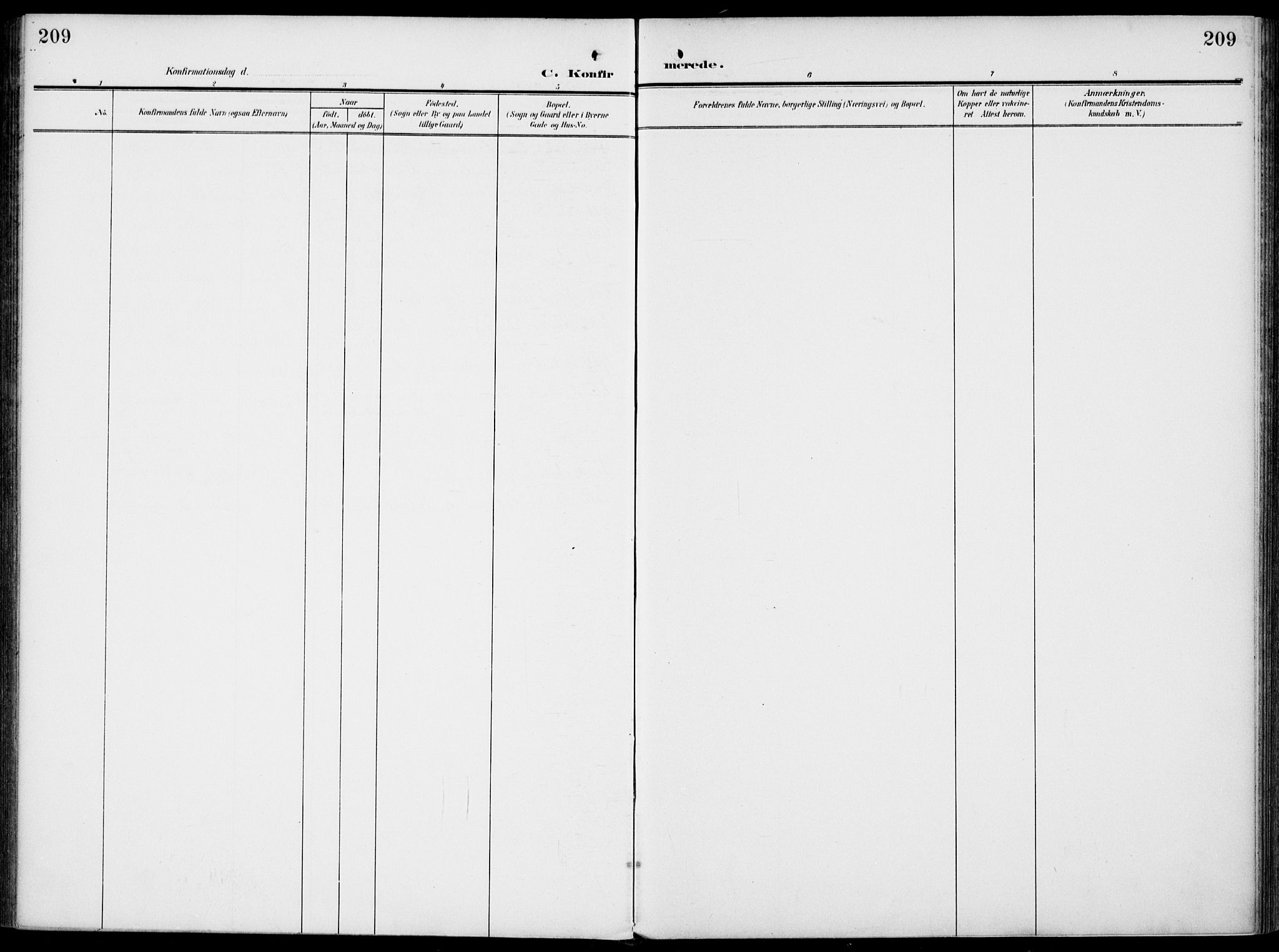 Gjerpen kirkebøker, SAKO/A-265/F/Fa/L0012: Parish register (official) no. I 12, 1905-1913, p. 209