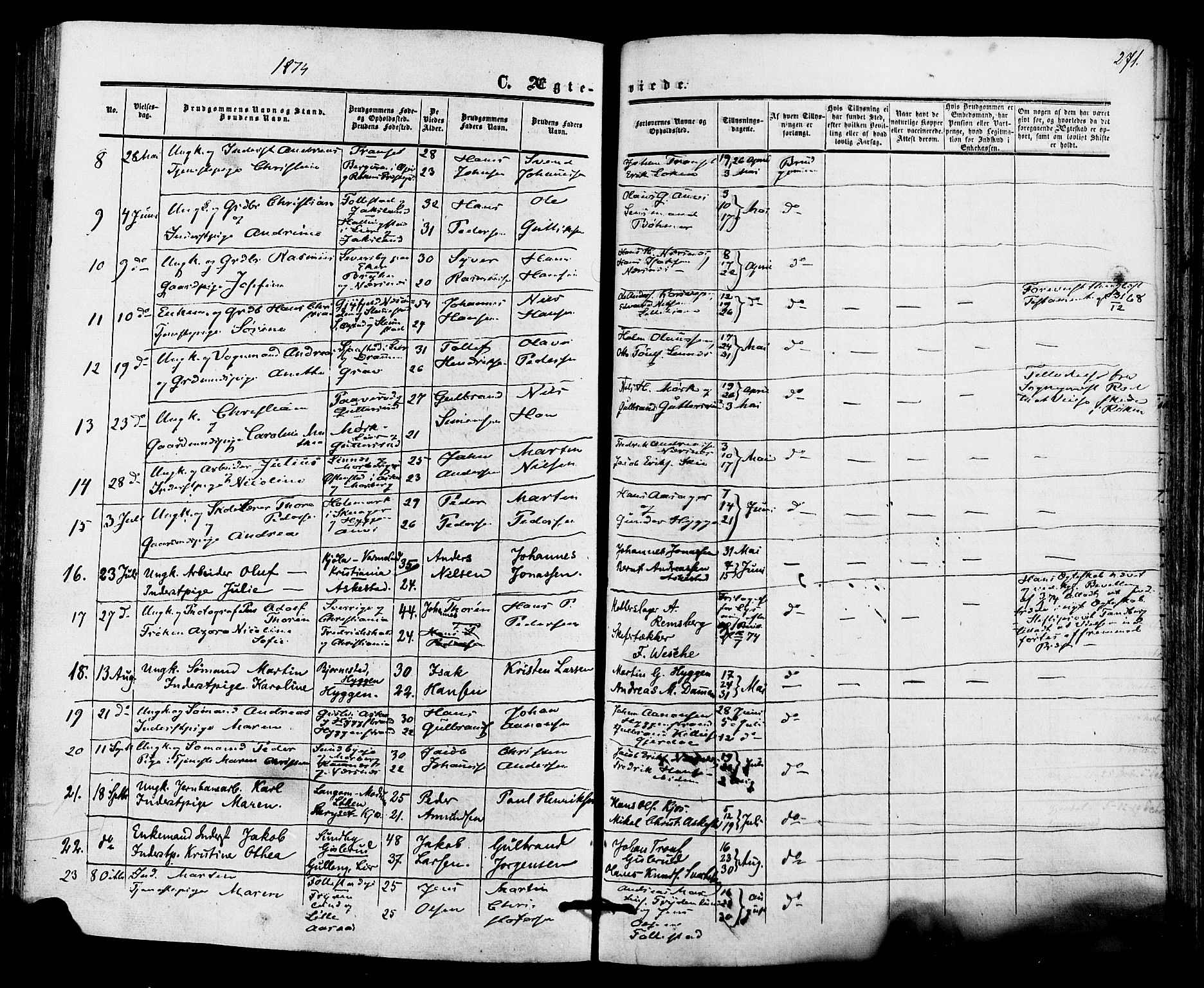 Røyken kirkebøker, SAKO/A-241/F/Fa/L0006: Parish register (official) no. 6, 1857-1875, p. 271