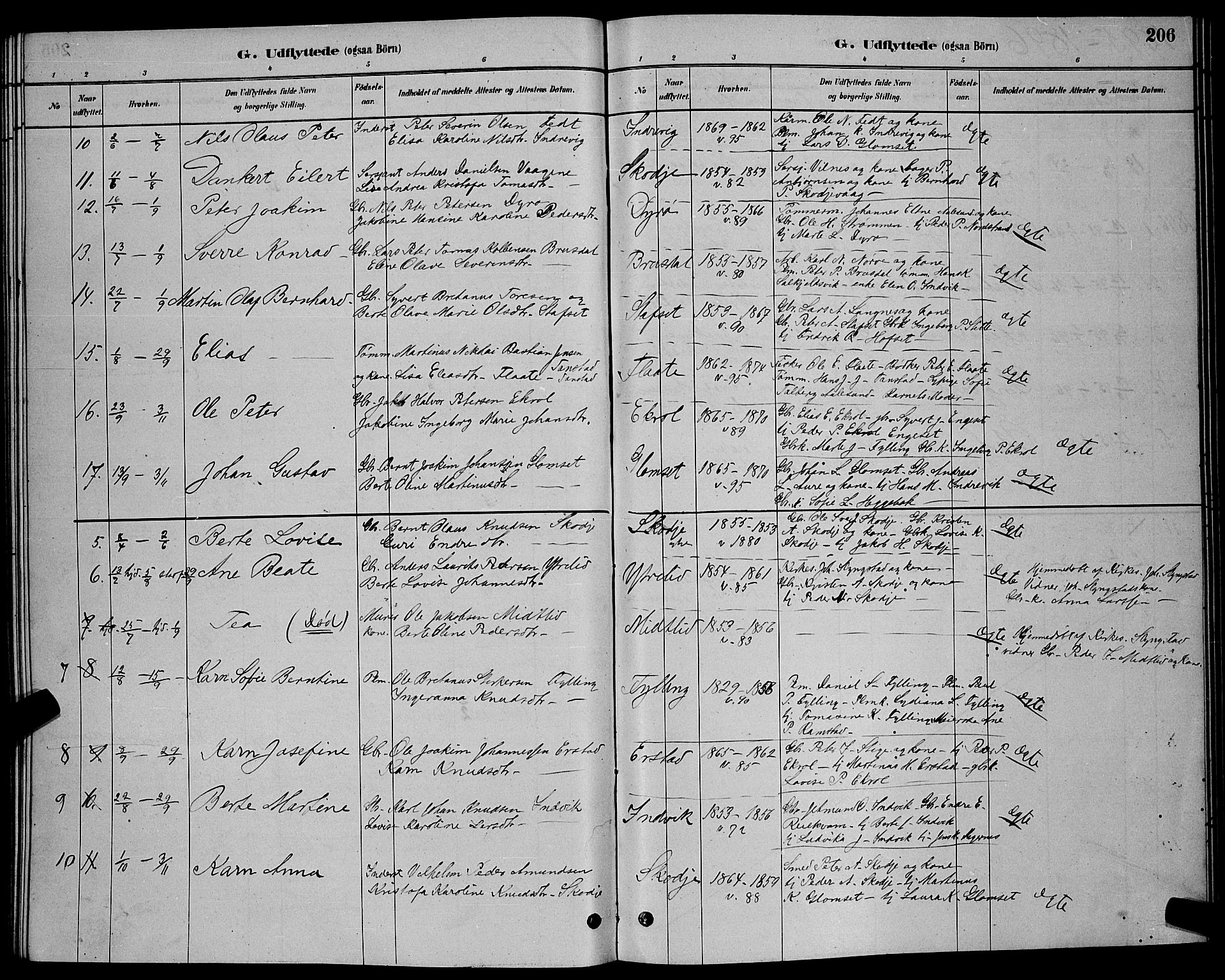 Ministerialprotokoller, klokkerbøker og fødselsregistre - Møre og Romsdal, AV/SAT-A-1454/524/L0365: Parish register (copy) no. 524C06, 1880-1899, p. 206