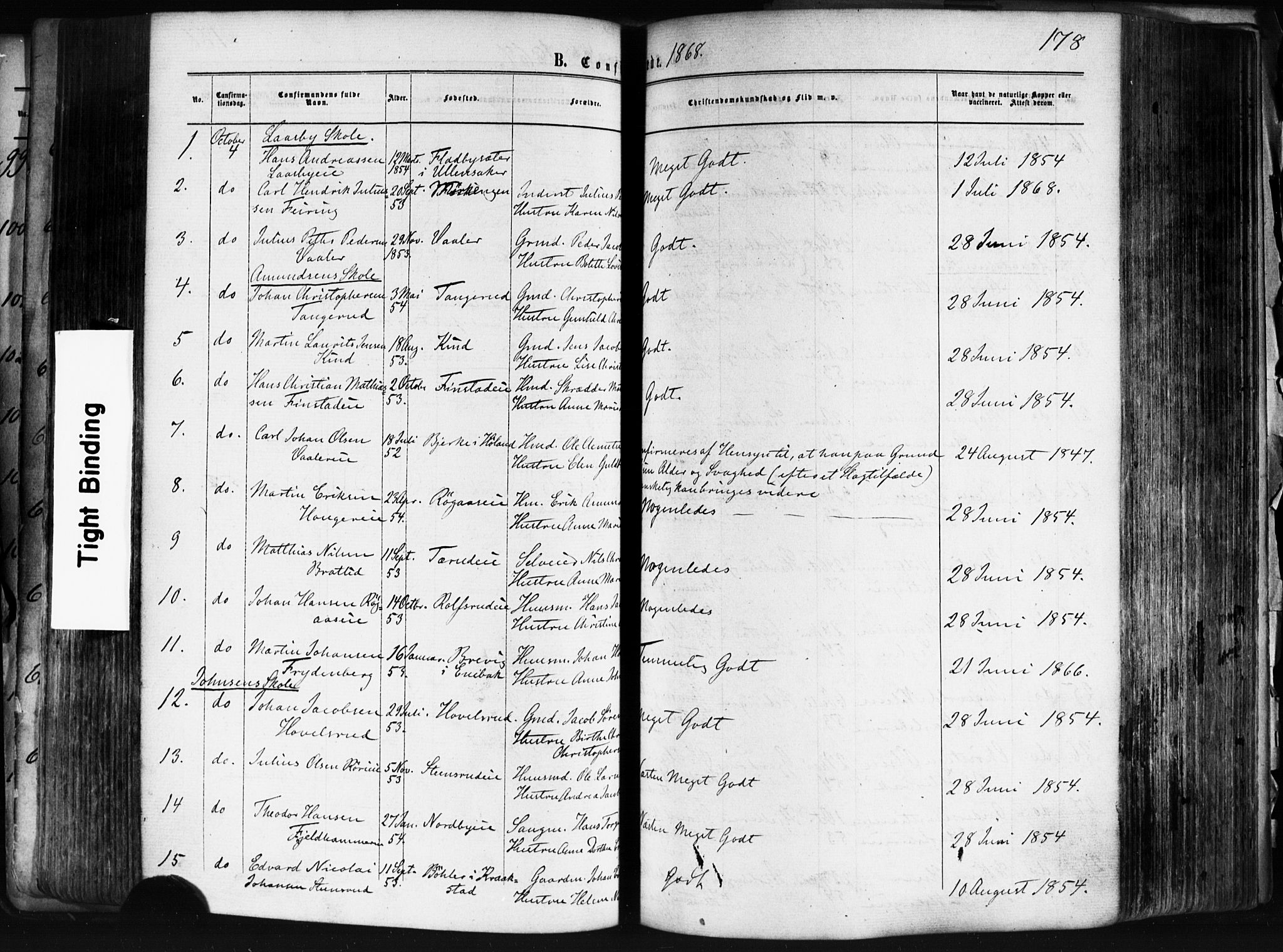 Skedsmo prestekontor Kirkebøker, AV/SAO-A-10033a/F/Fa/L0011: Parish register (official) no. I 11, 1866-1876, p. 178