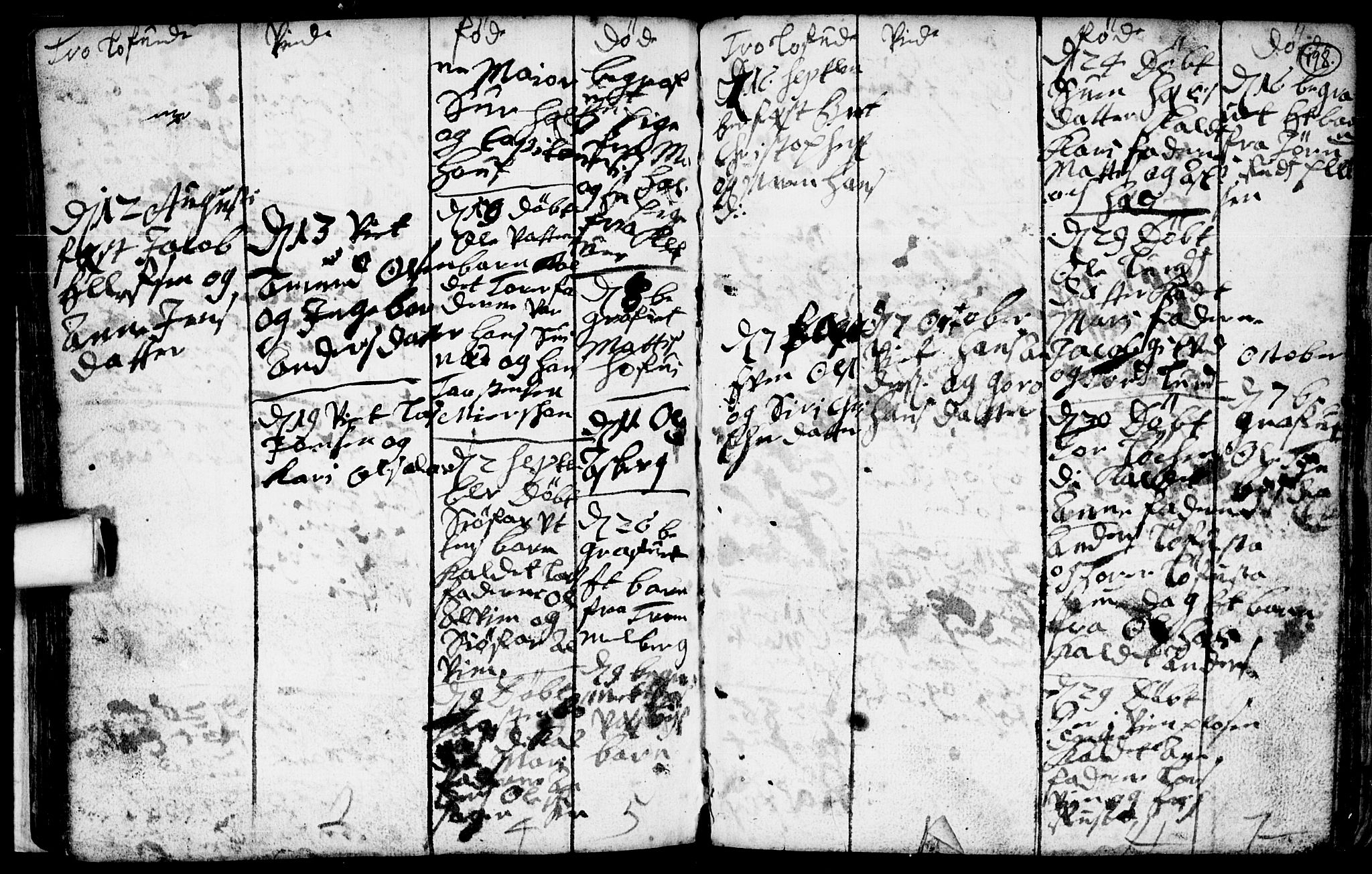 Spydeberg prestekontor Kirkebøker, AV/SAO-A-10924/F/Fa/L0001: Parish register (official) no. I 1, 1696-1738, p. 198