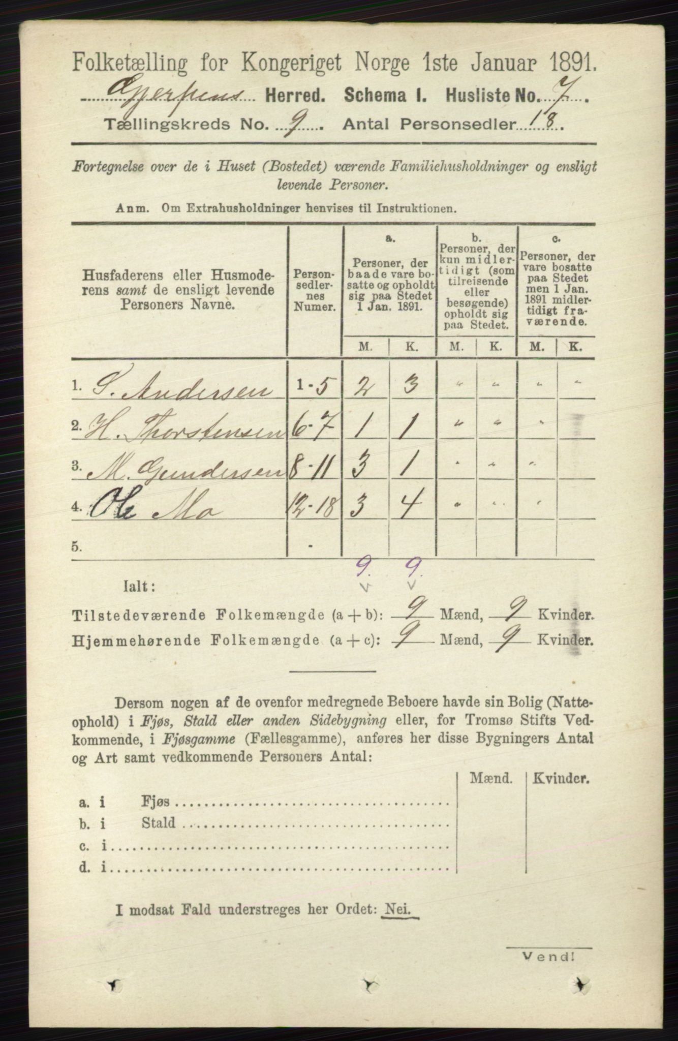 RA, 1891 census for 0812 Gjerpen, 1891, p. 4771