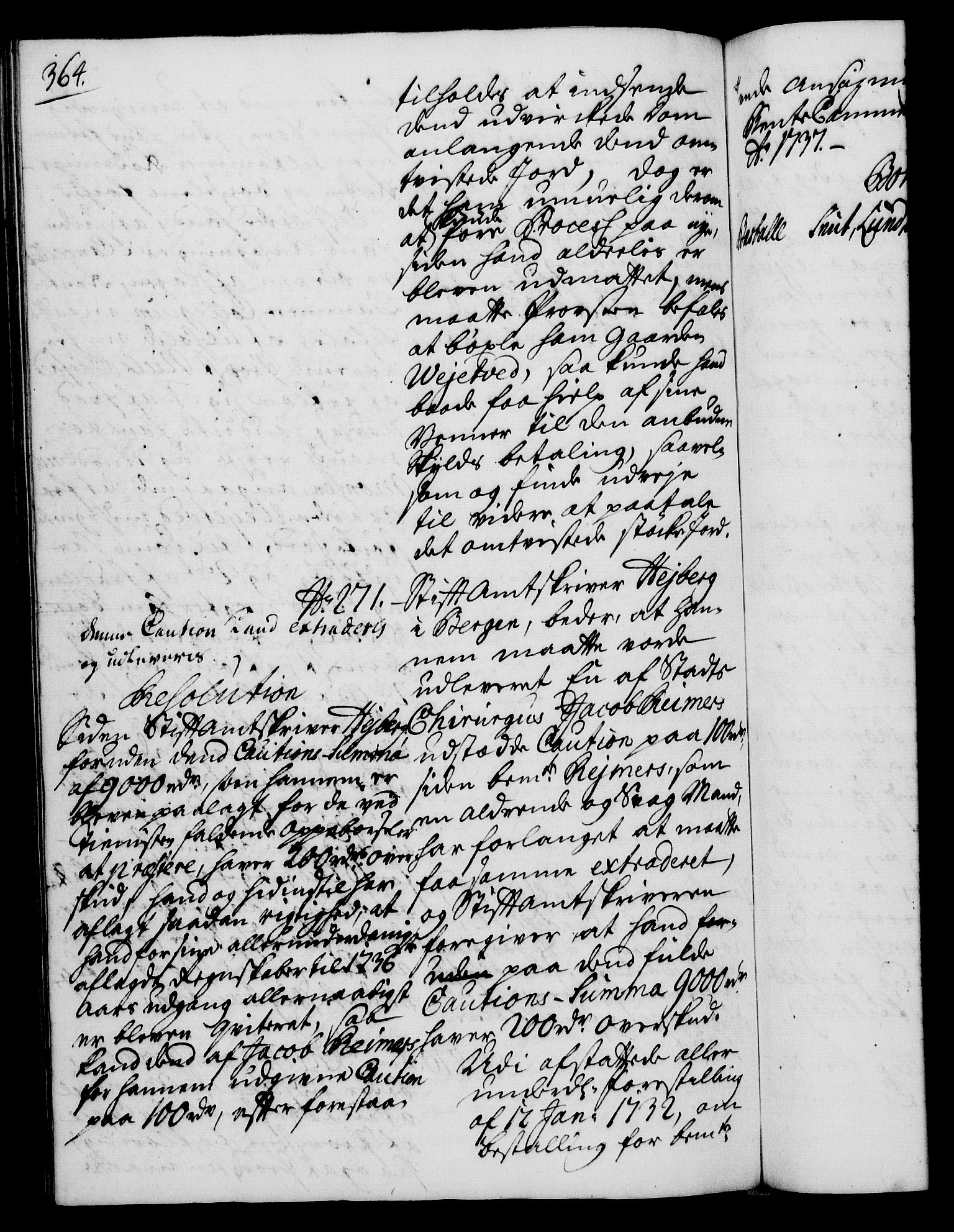 Rentekammeret, Kammerkanselliet, RA/EA-3111/G/Gh/Gha/L0019: Norsk ekstraktmemorialprotokoll (merket RK 53.64), 1736-1737, p. 364