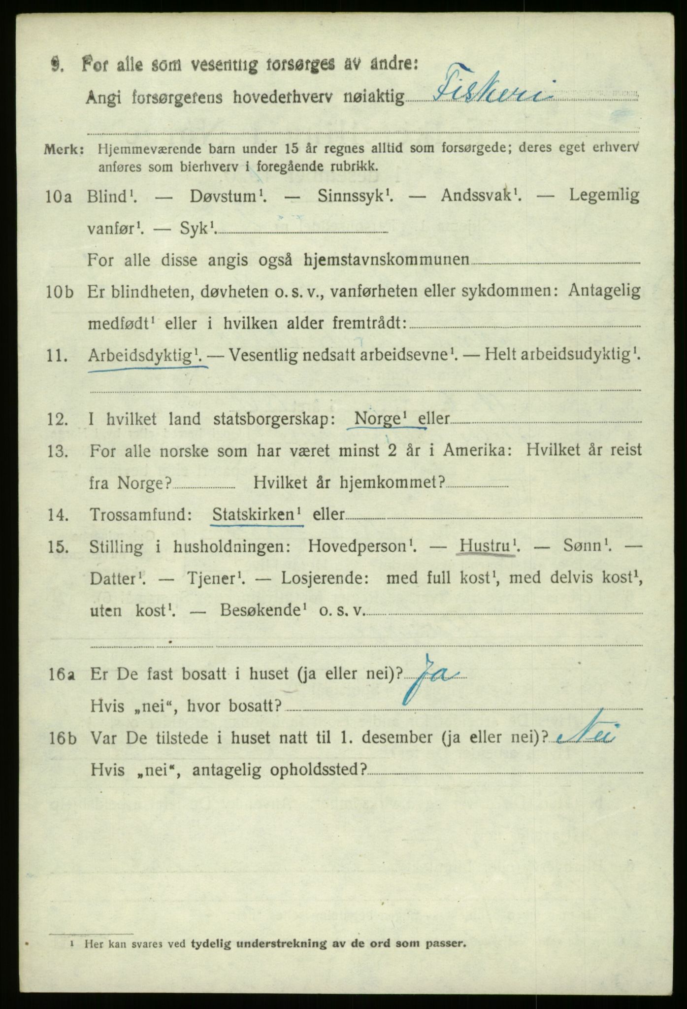 SAB, 1920 census for Bremanger, 1920, p. 5519