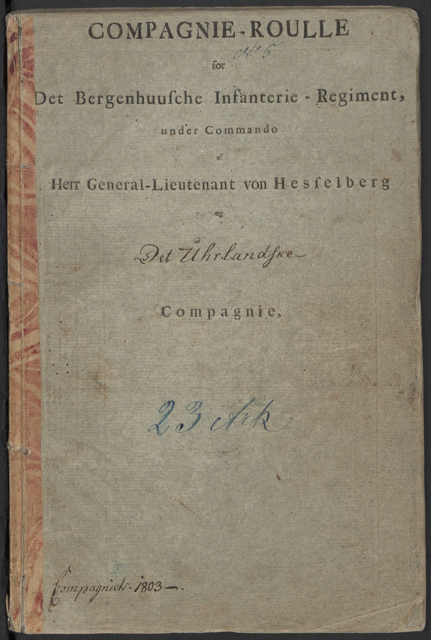 Generalitets- og kommissariatskollegiet, Det kongelige norske kommissariatskollegium, RA/EA-5420/E/Eh/L0097: Bergenhusiske nasjonale infanteriregiment, 1803-1807, p. 4