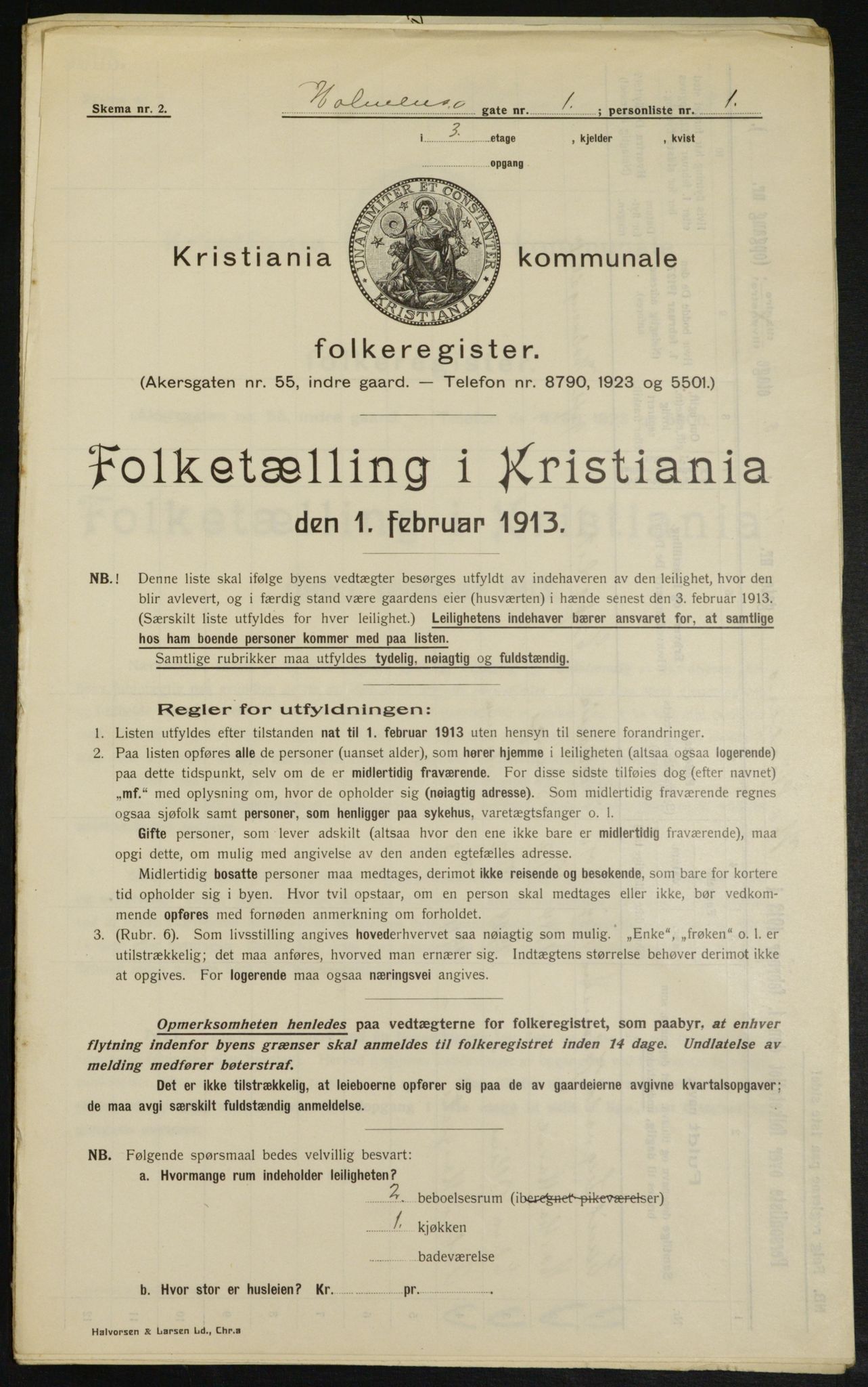 OBA, Municipal Census 1913 for Kristiania, 1913, p. 40639